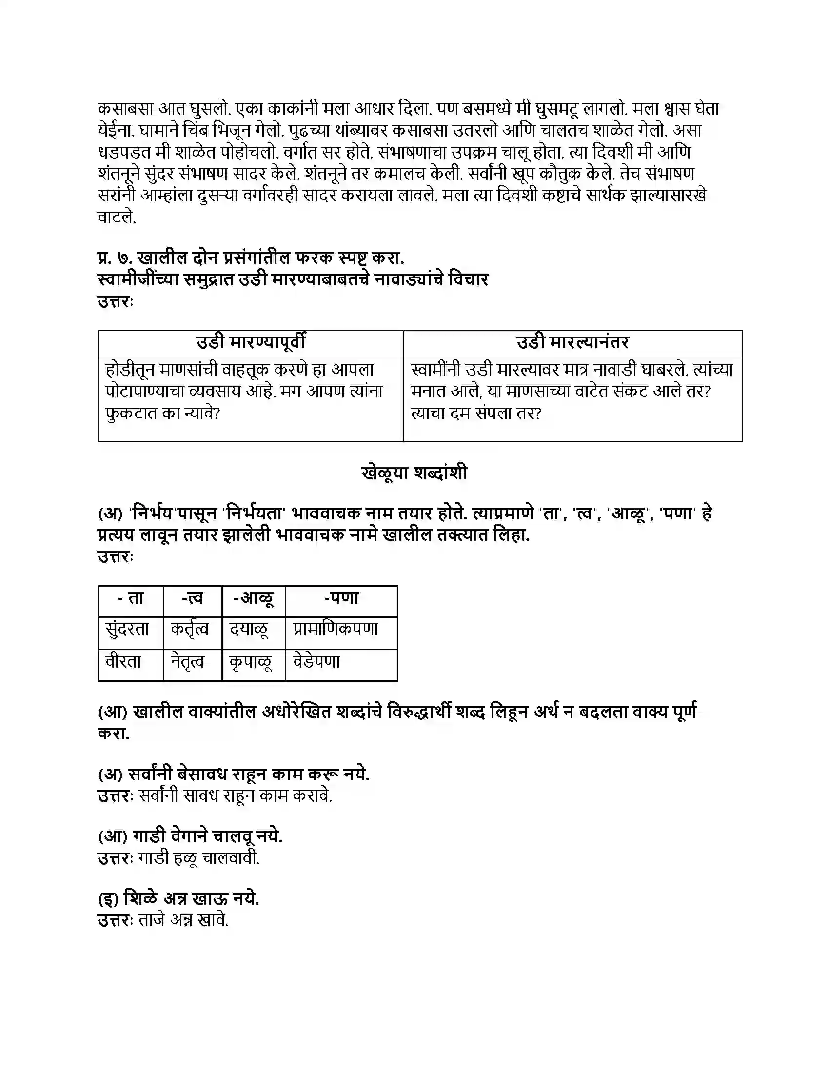 Maharashtra Board Class 8th मराठी बालभारती भाग - III स्वामी विवेकानंदांची भारतयात्रा Revision Note 4