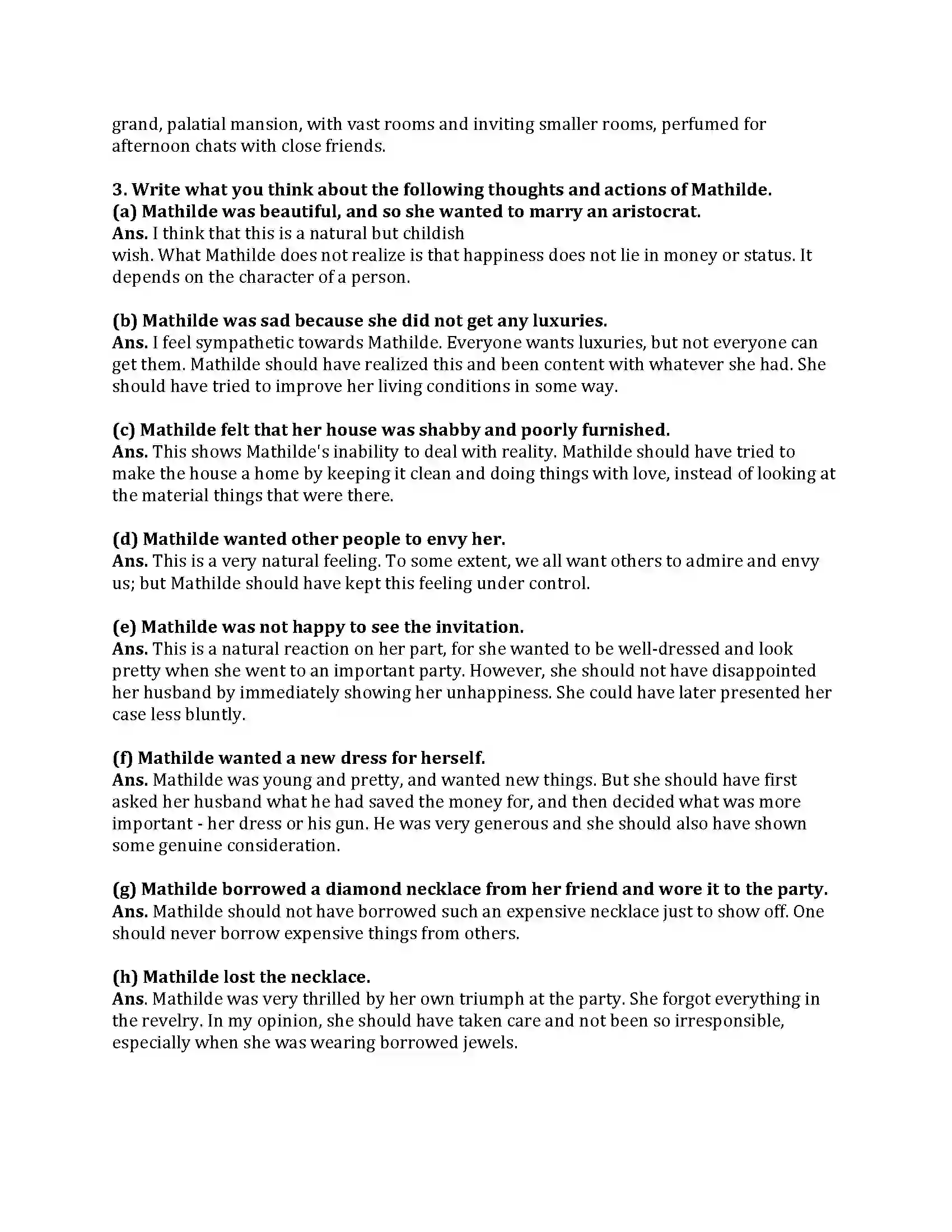 Maharashtra Board Class 9th English Kumar Bharati 1.5 The Necklace Revision Note 3