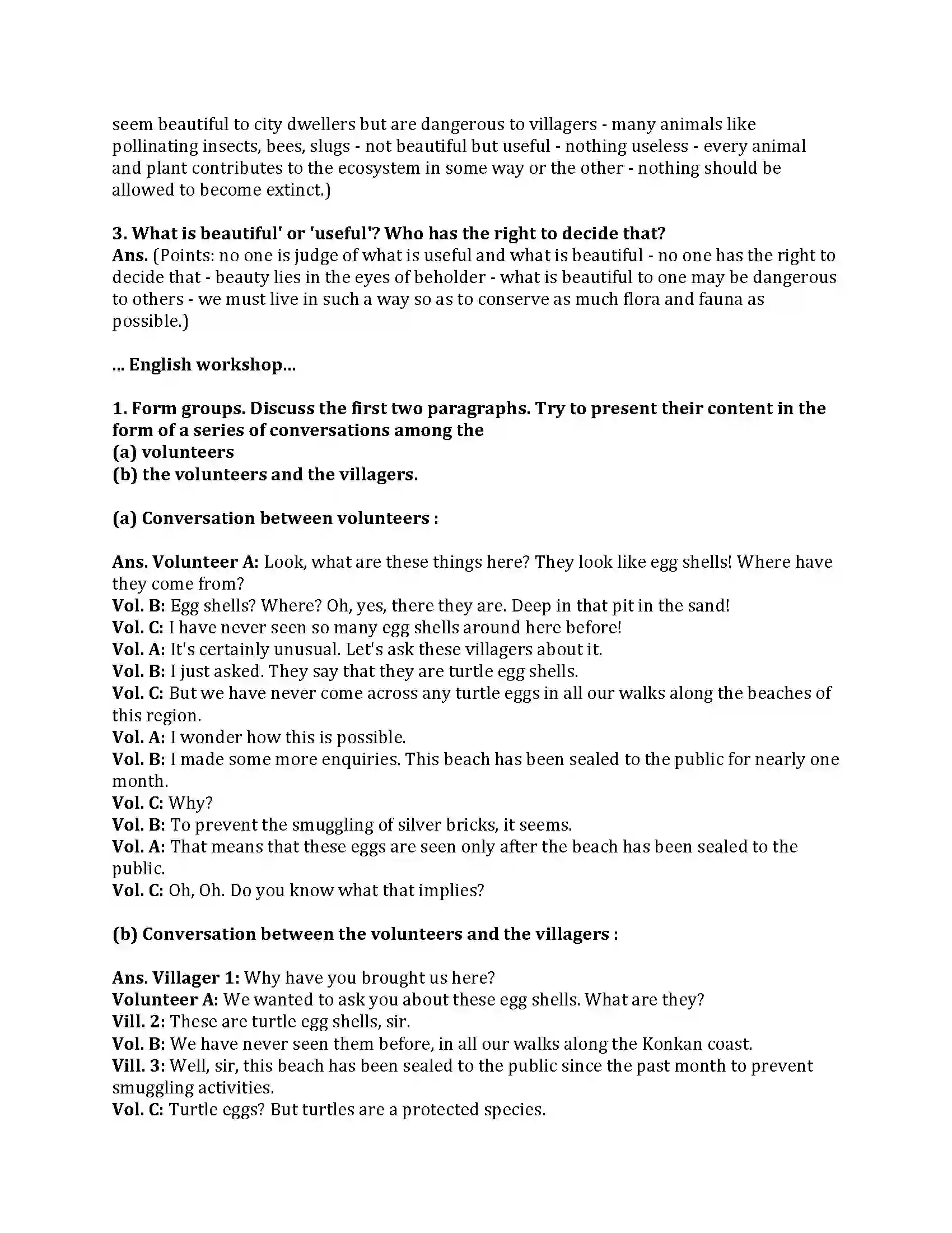 Maharashtra Board Class 9th English Kumar Bharati 2.2 A True Story of Sea Turtles Revision Note 2