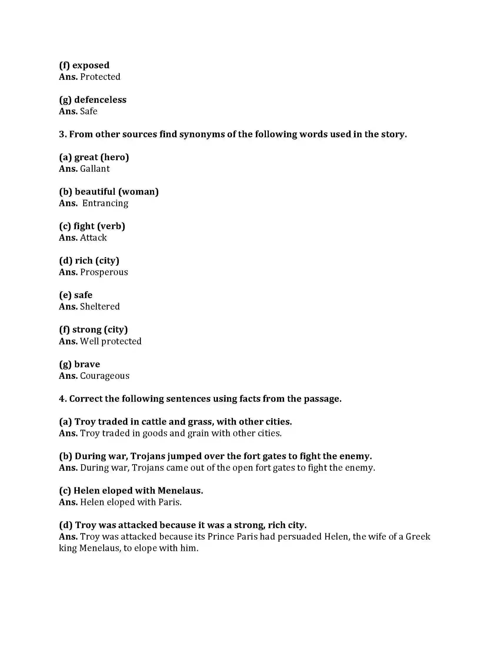 Maharashtra Board Class 9th English Kumar Bharati 2.4 The Fall of Troy Revision Note 3