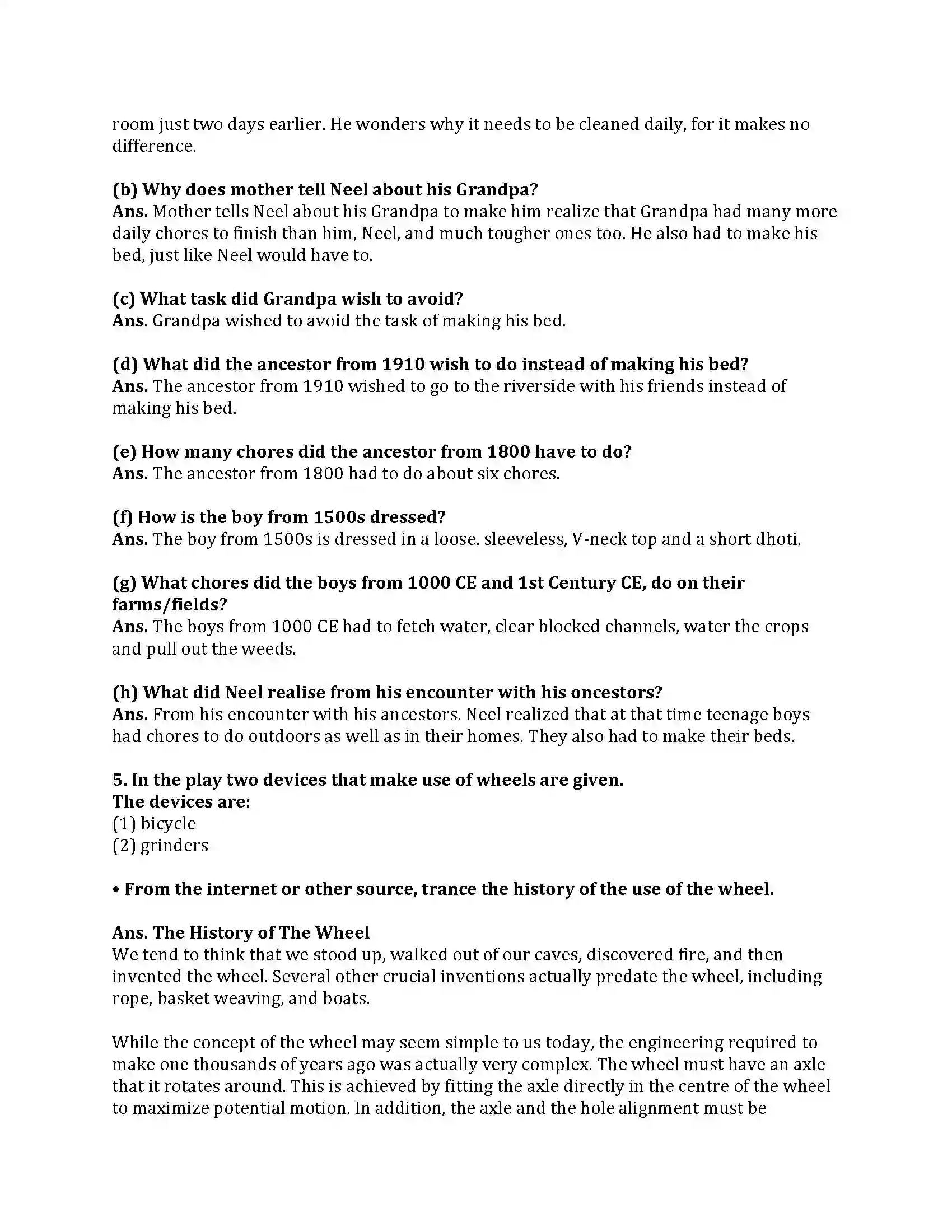 Maharashtra Board Class 9th English Kumar Bharati 2.6 The Past and Present Revision Note 5