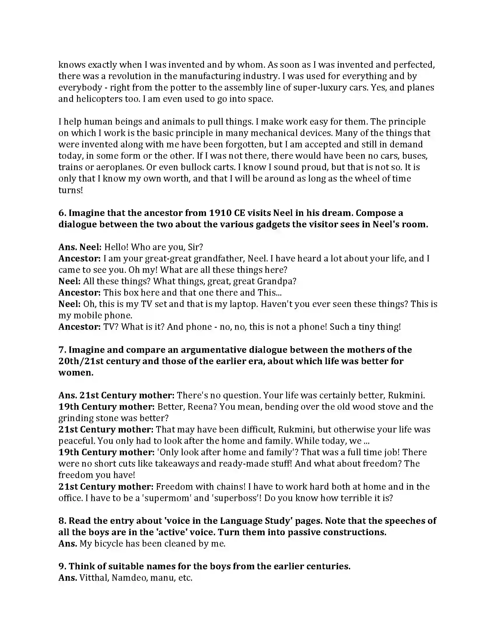 Maharashtra Board Class 9th English Kumar Bharati 2.6 The Past and Present Revision Note 7