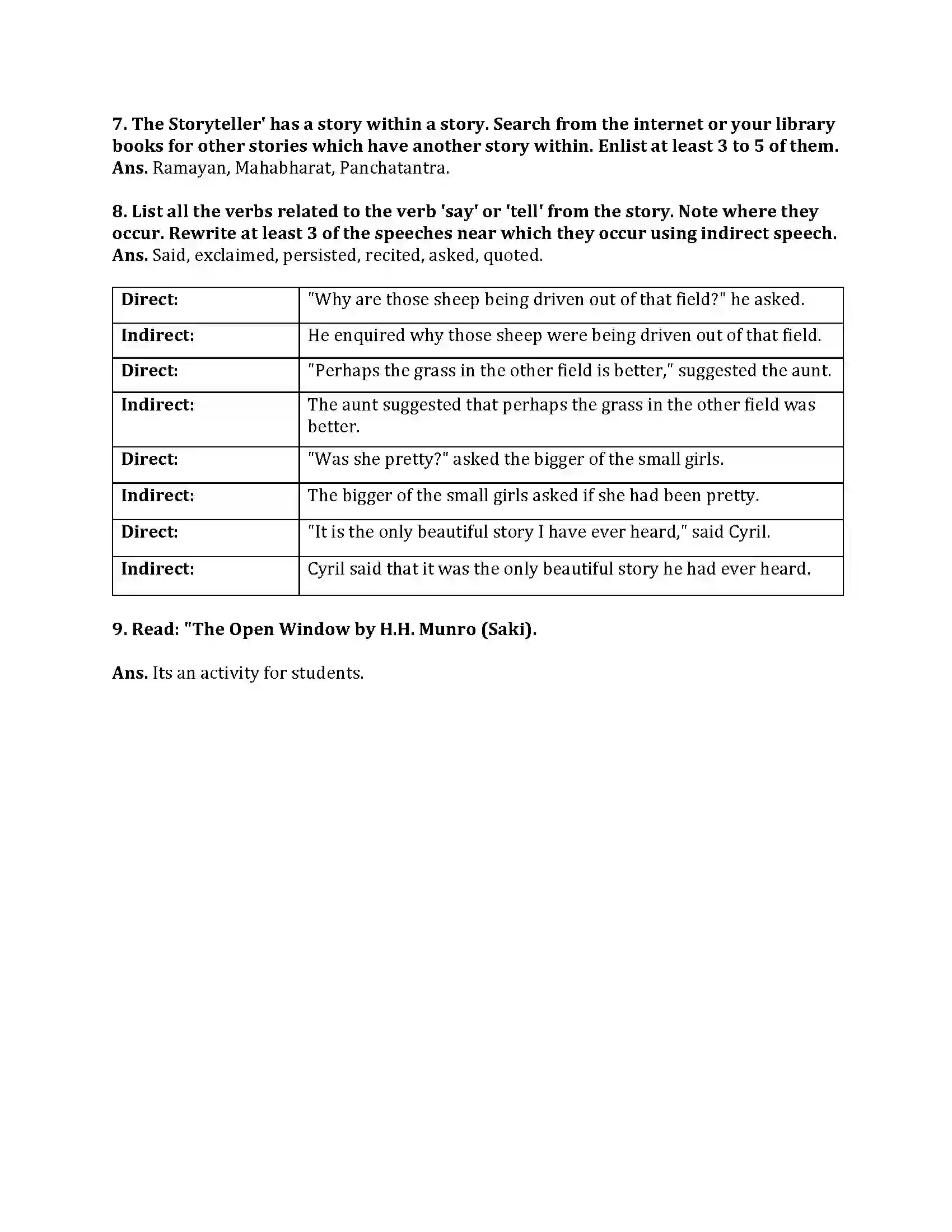 Maharashtra Board Class 9th English Kumar Bharati 4.2 The Storyteller Revision Note 5