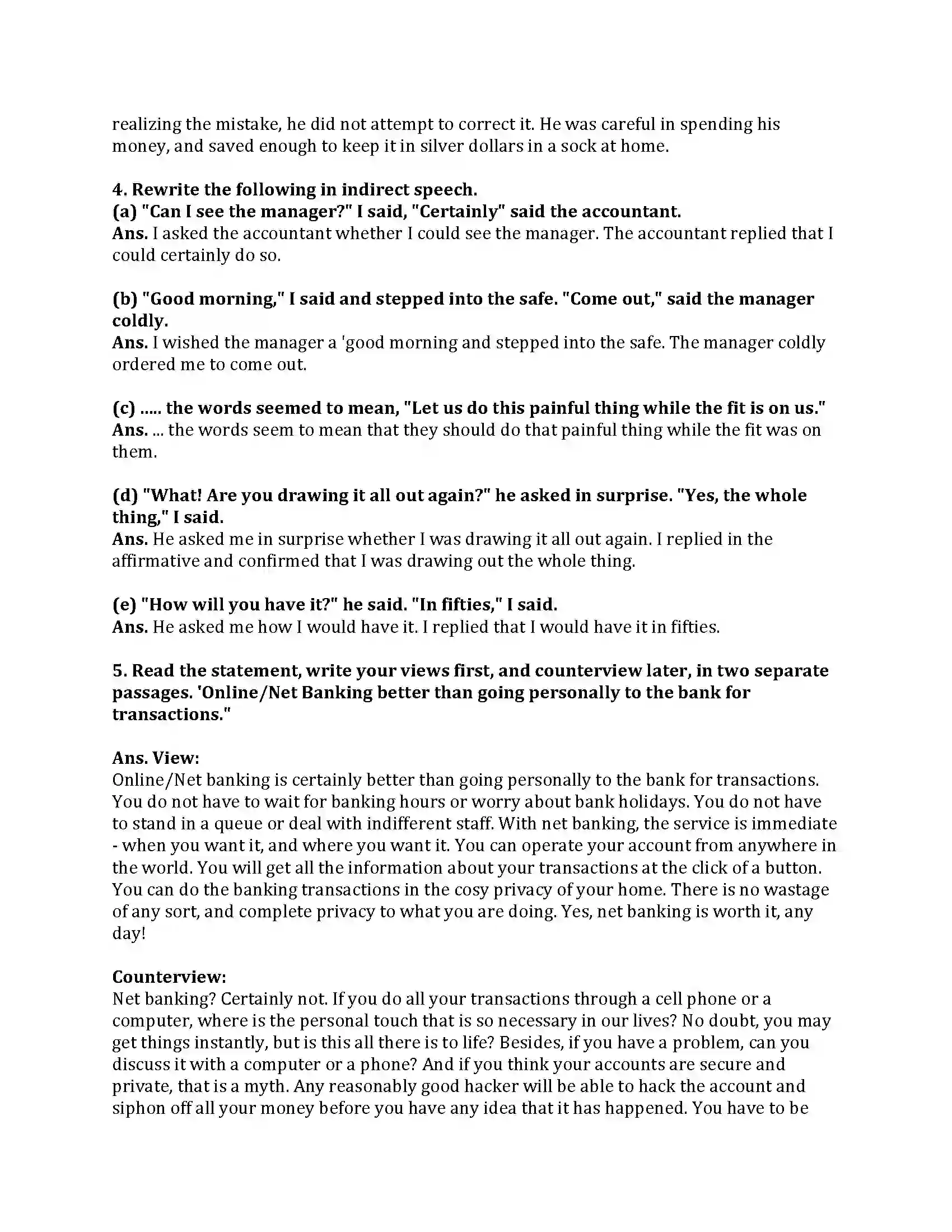 Maharashtra Board Class 9th English Kumar Bharati 4.4 My Financial Career Revision Note 3