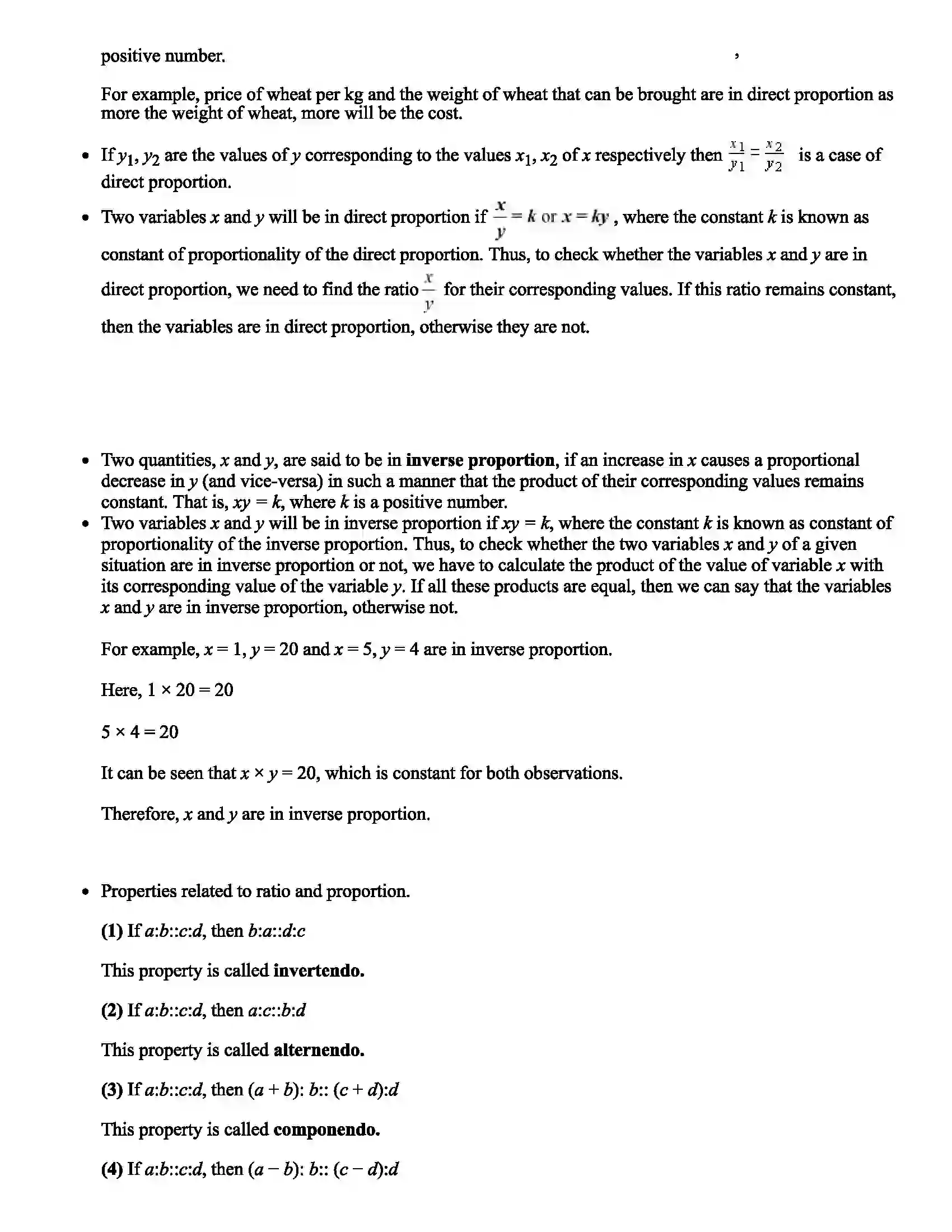 Maharashtra Board Class 9th Mathematics Ratio, Proportion and Variation Revision Note 2