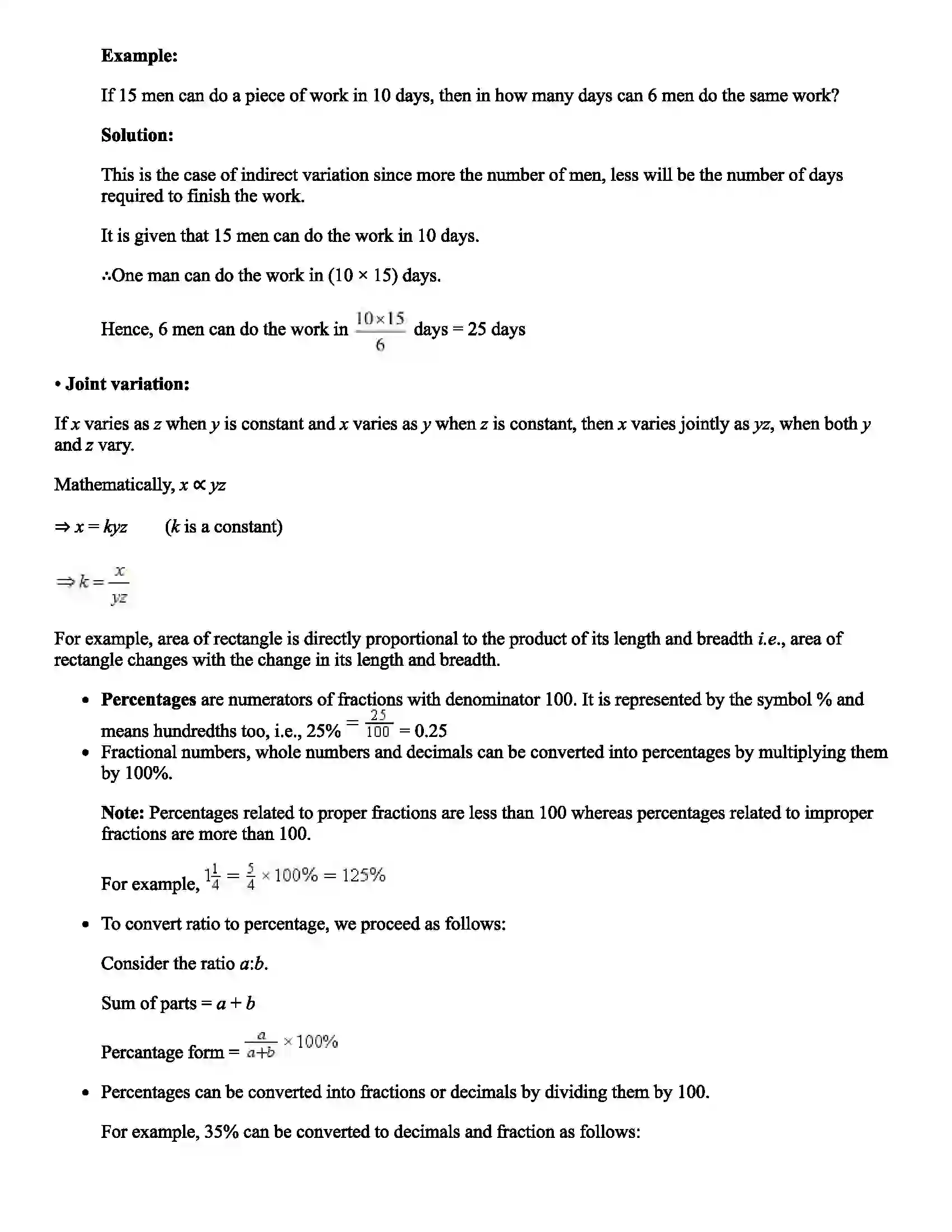Maharashtra Board Class 9th Mathematics Ratio, Proportion and Variation Revision Note 4