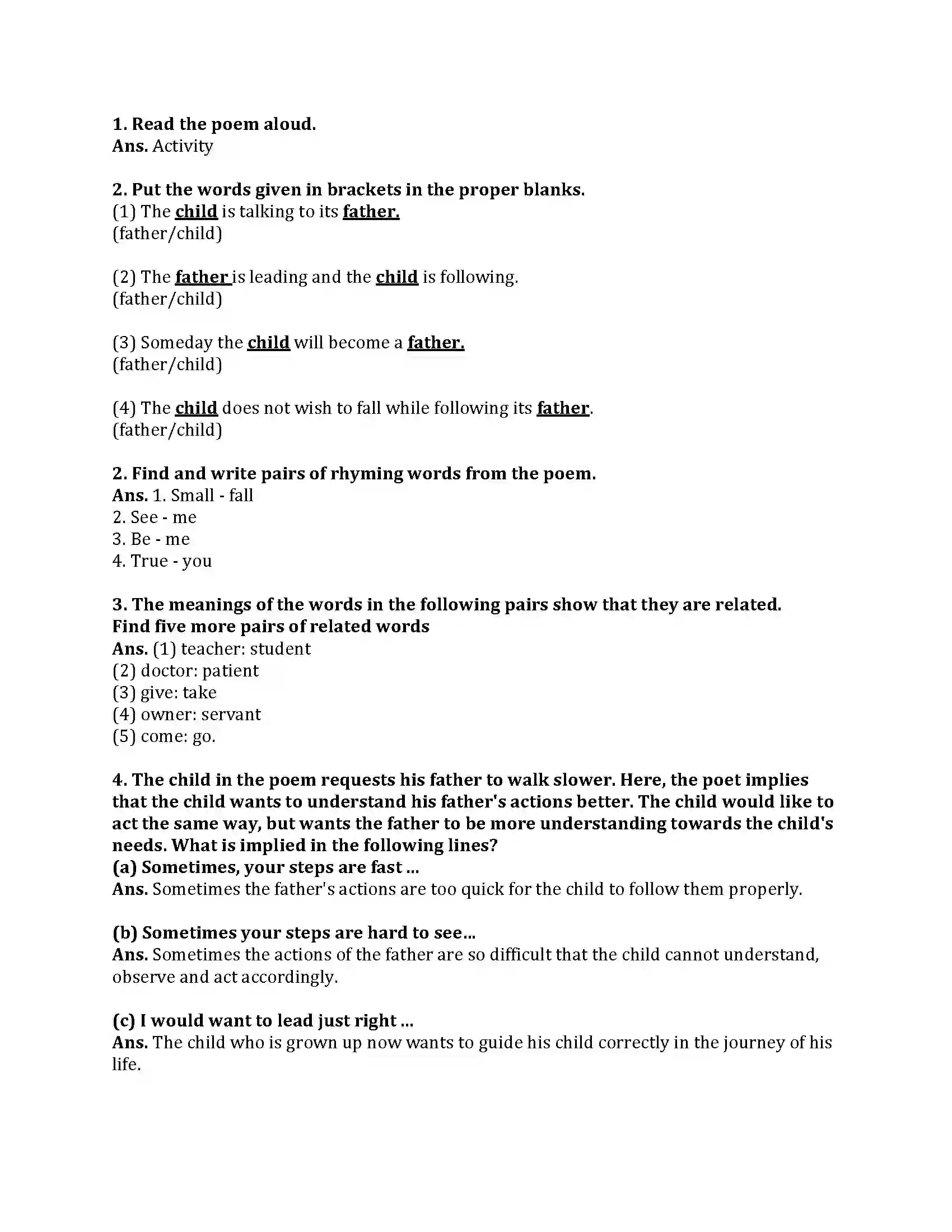 Maharashtra Board Class 9th My English Course Book 1.1 Walk a Little Slower... Revision Note 2