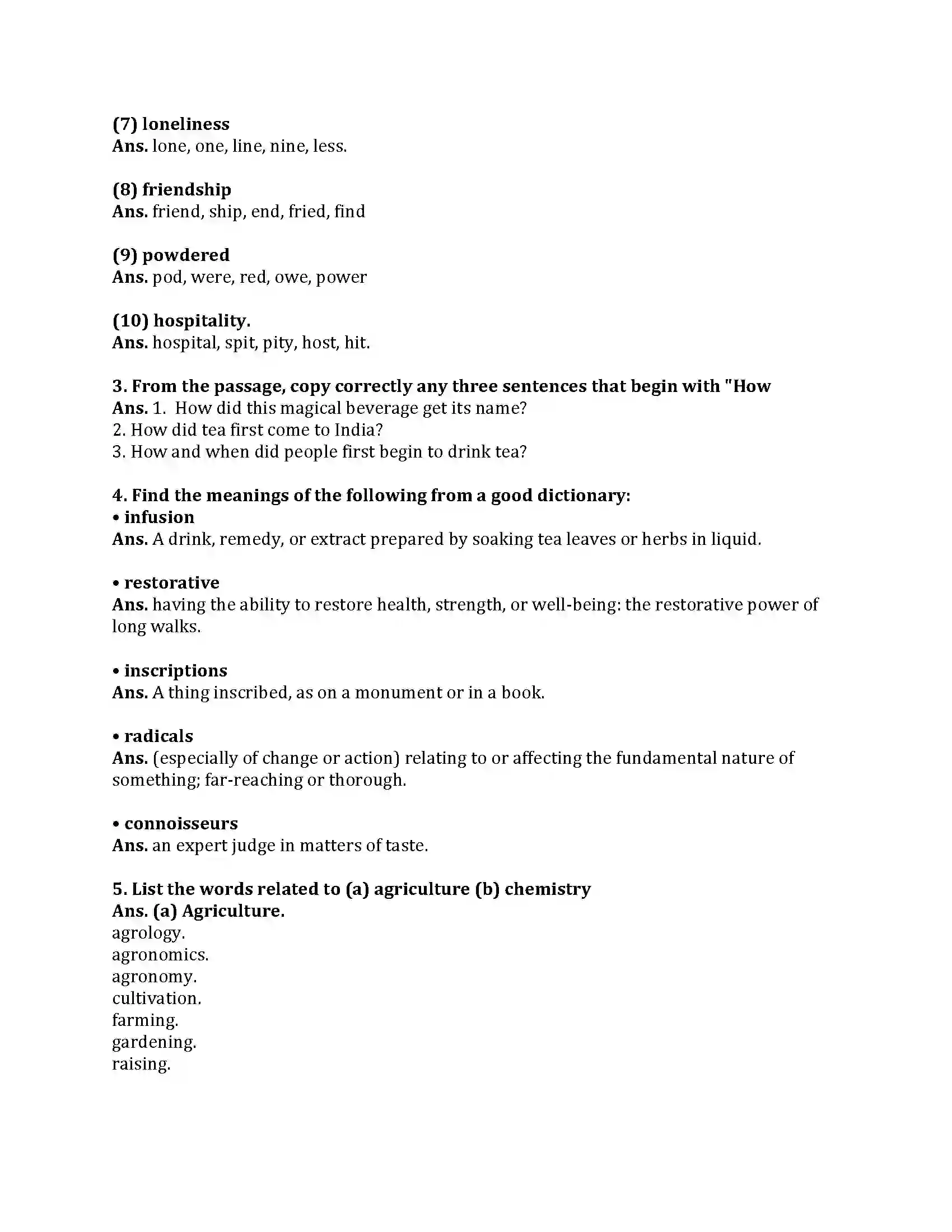 Maharashtra Board Class 9th My English Course Book 1.4 The Story of Tea Revision Note 3
