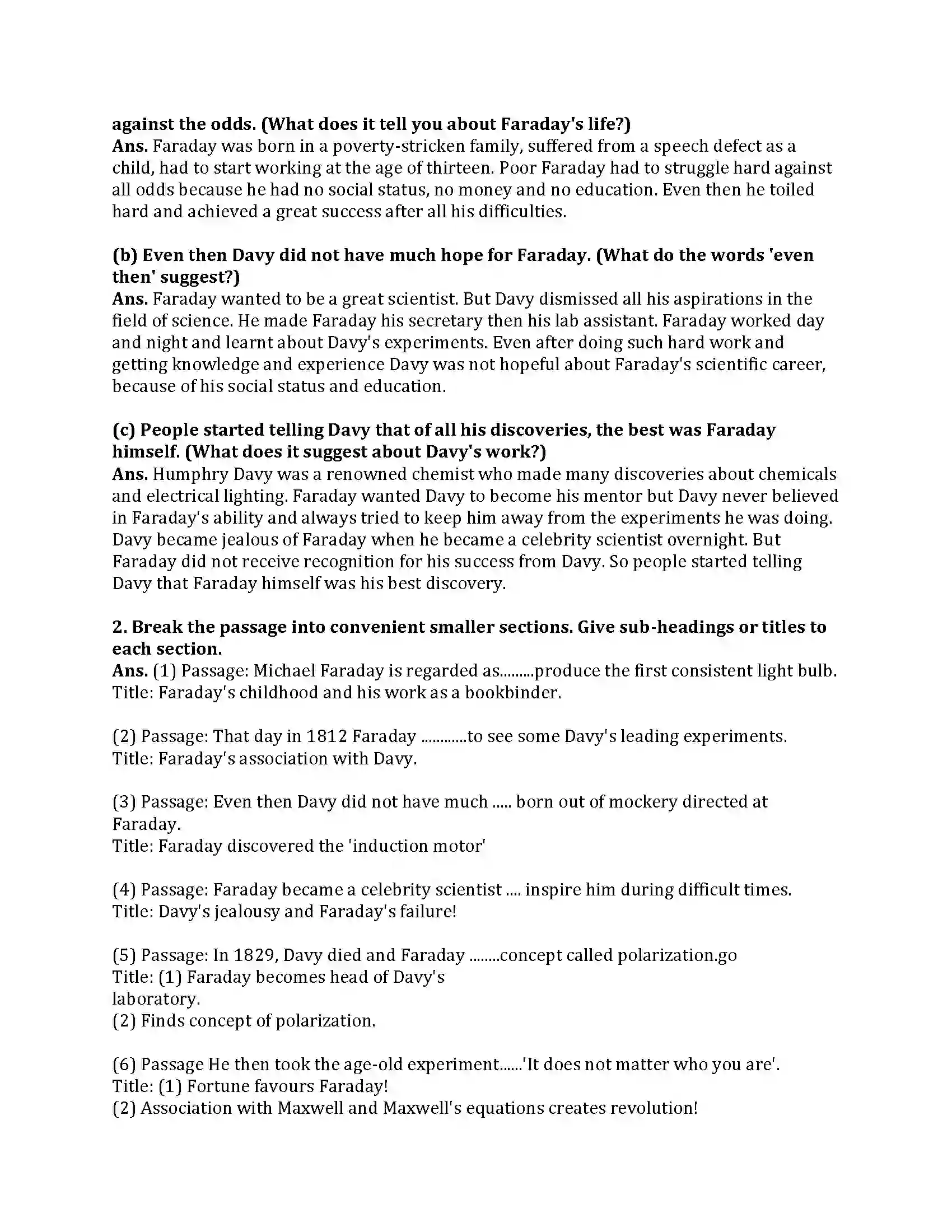 Maharashtra Board Class 9th My English Course Book 3.5 Great Scientists Revision Note 2