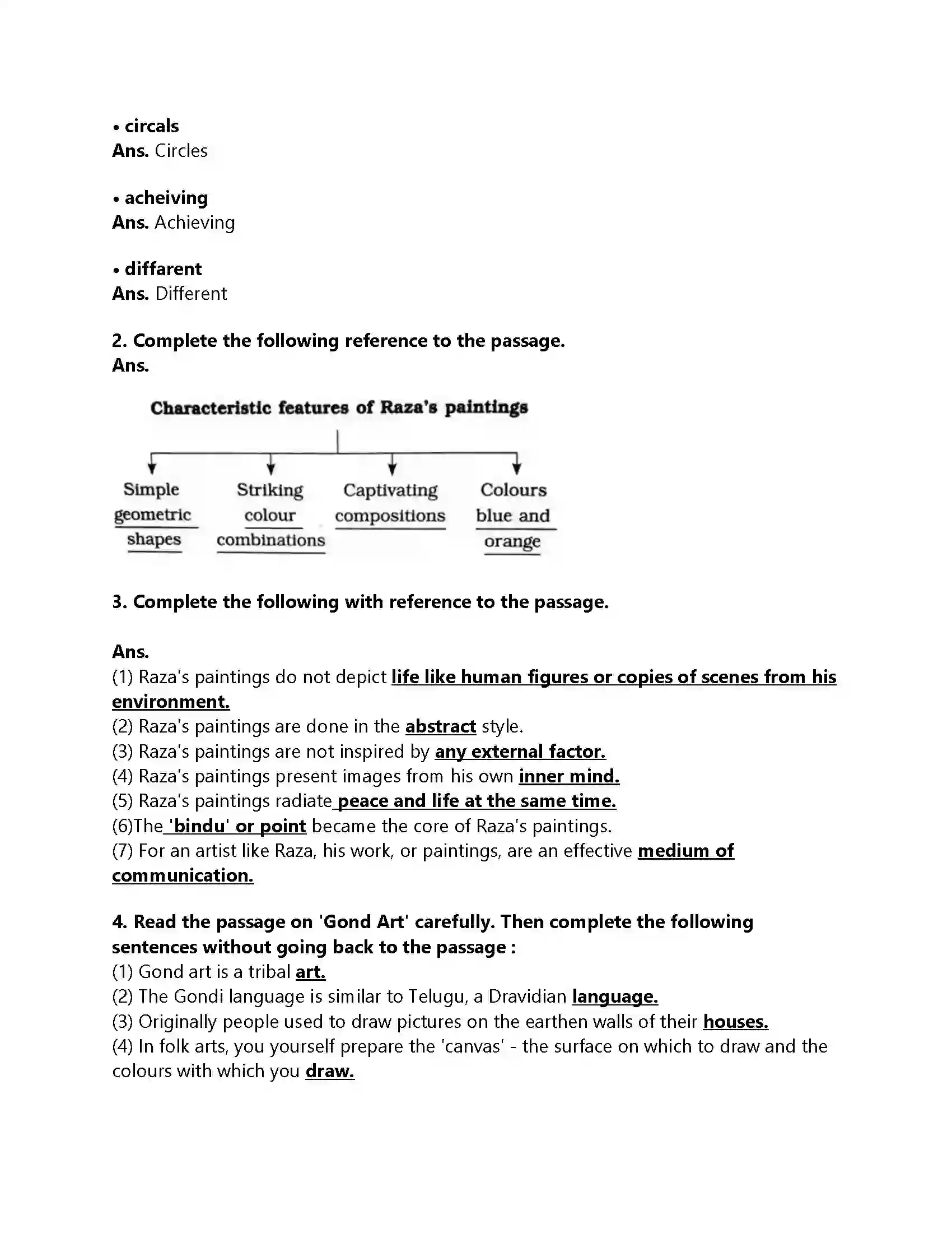 Maharashtra Board Class 9th My English Course Book 4.2 Reading Work of Art Revision Note 2
