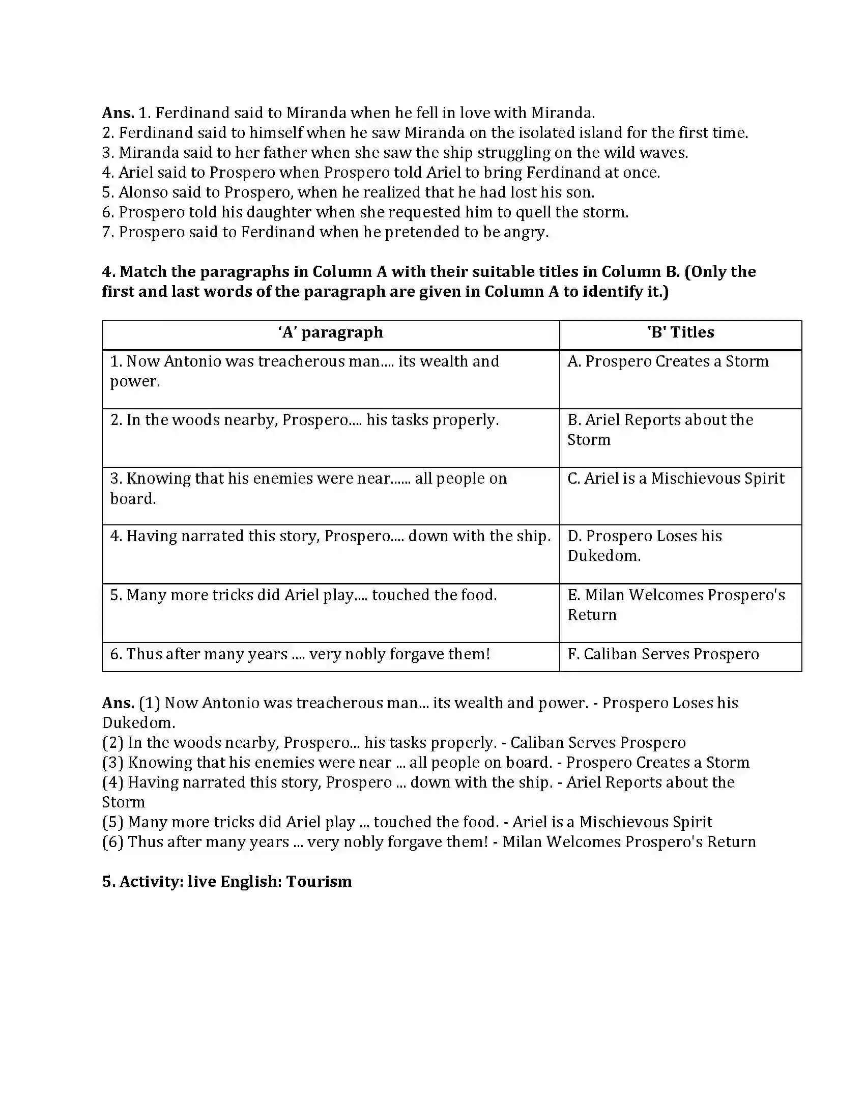 Maharashtra Board Class 9th My English Course Book 4.4 The Tempest Revision Note 4