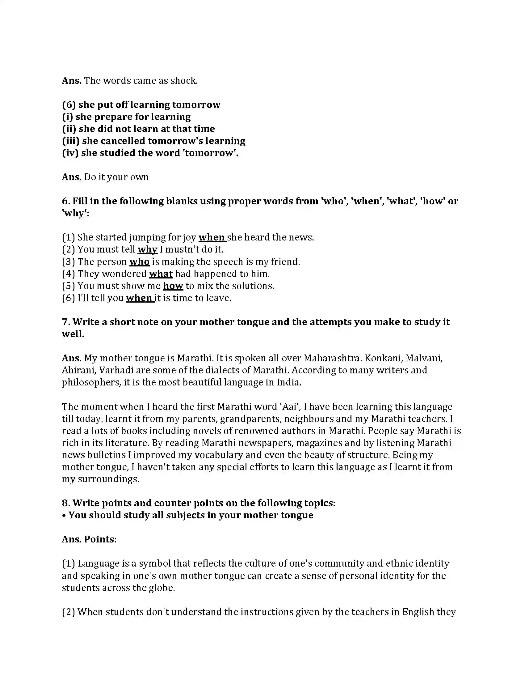 Maharashtra Board Class 9th My English Course Book 4.5 The Last Lesson Revision Note 4