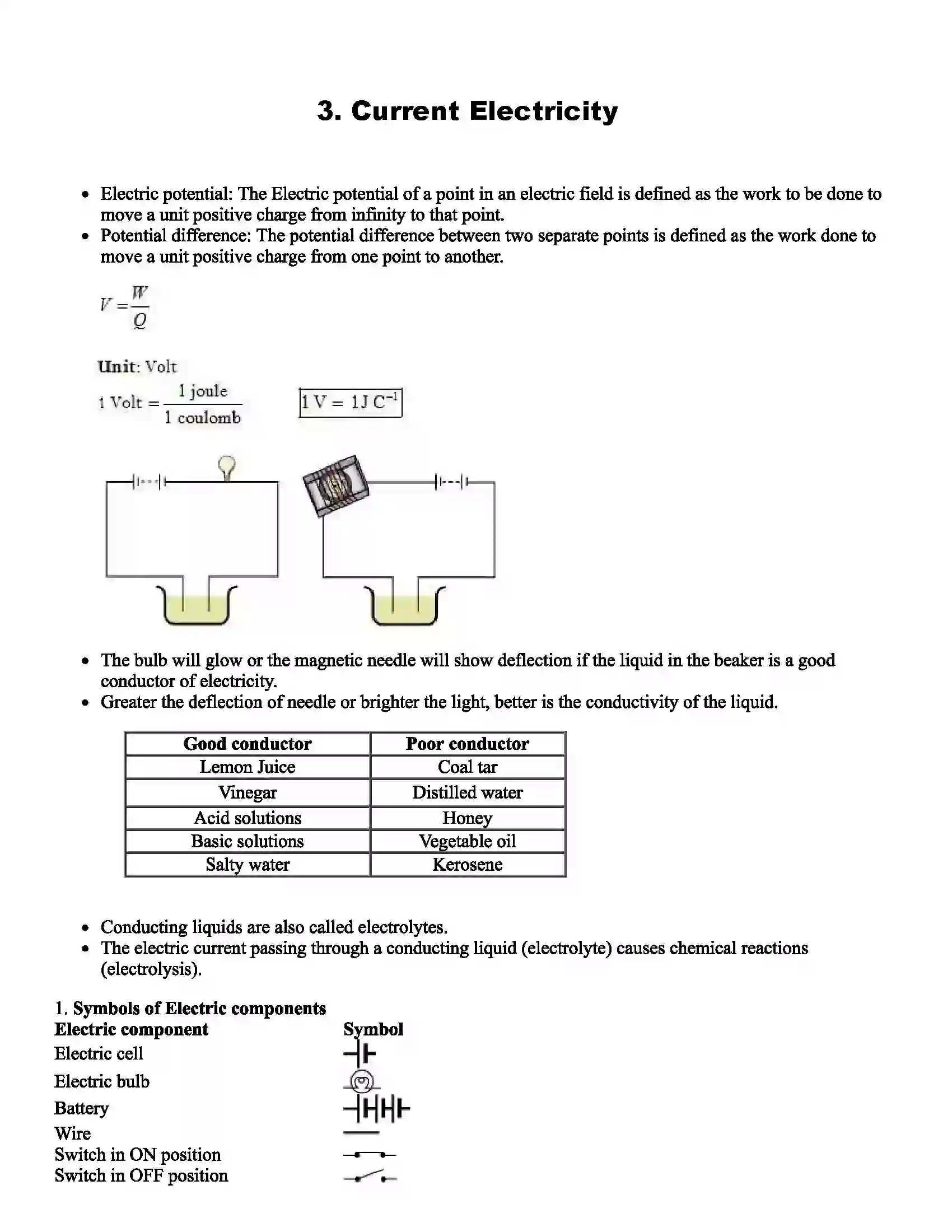 Maharashtra Board Class 9th Science Current Electricity Revision Note 1