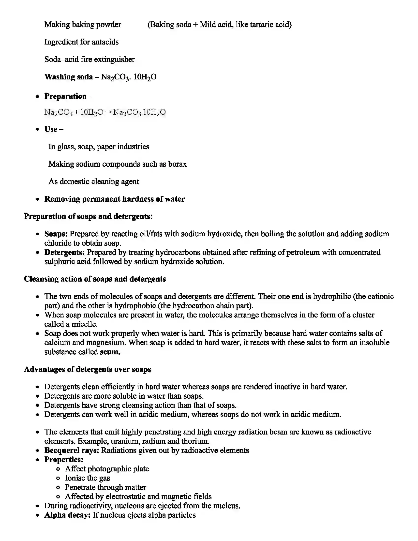 Maharashtra Board Class 9th Science Substances in Common Use Revision Note 2