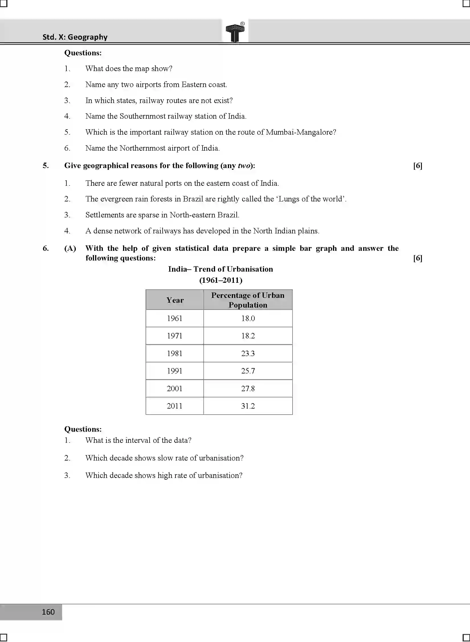 Maharashtra Board Class 10th 2025 Geography Sample Paper 3