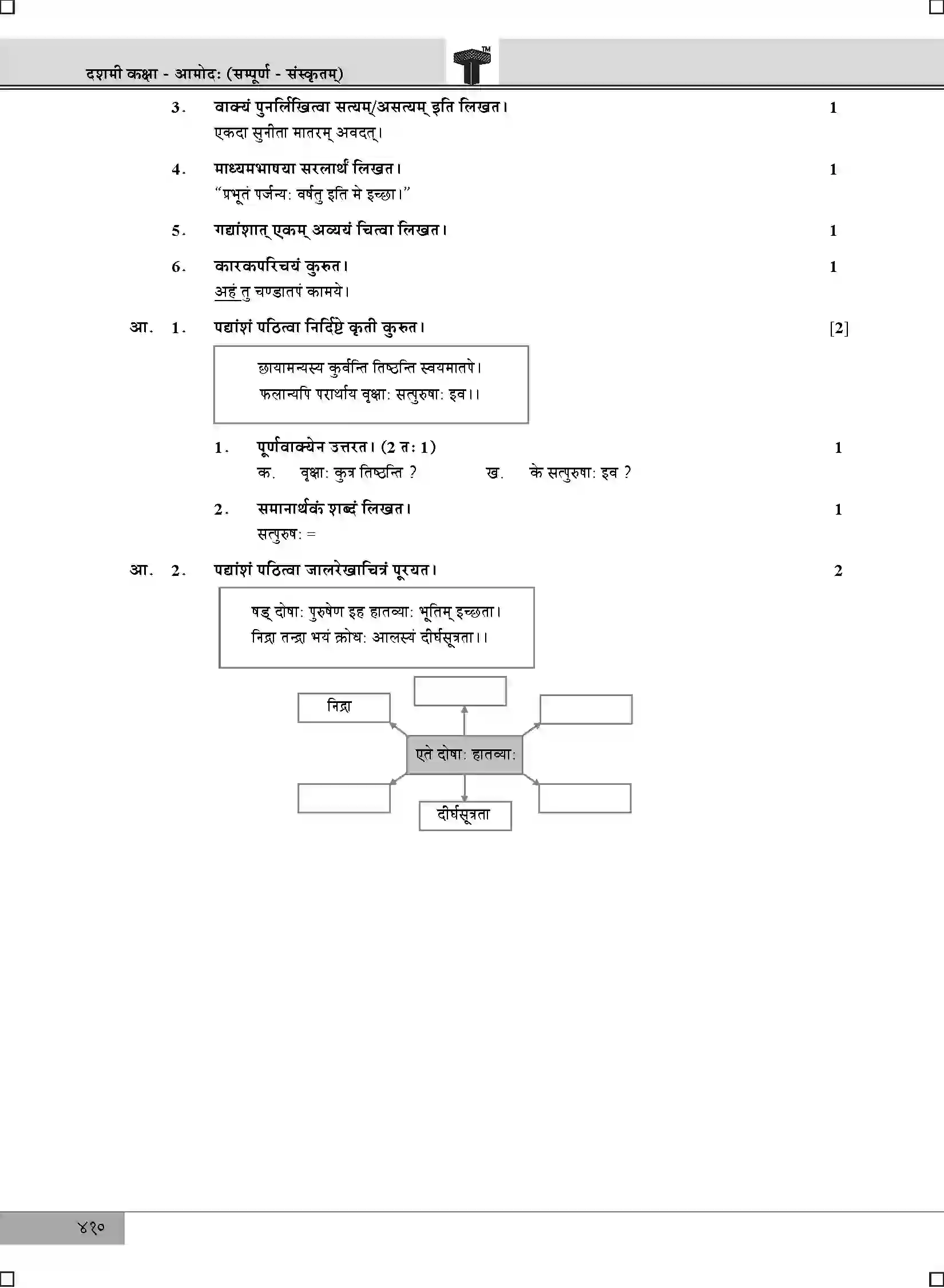 Maharashtra Board Class 10th 2025 Sanskrit Composite Sample Paper 8