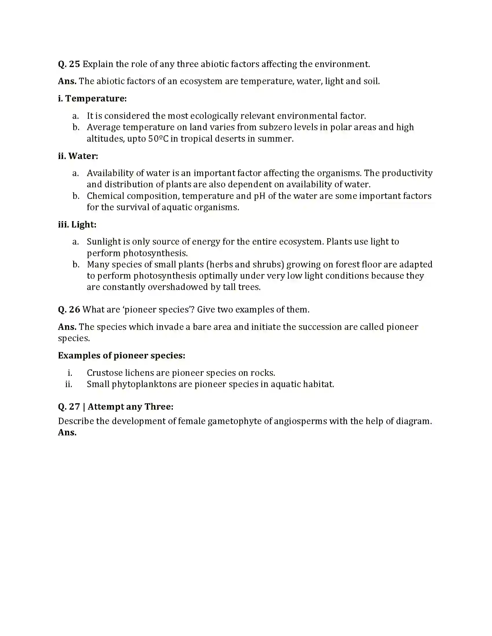 Maharashtra Board Class 12th 2021 Biology Sample Paper 11
