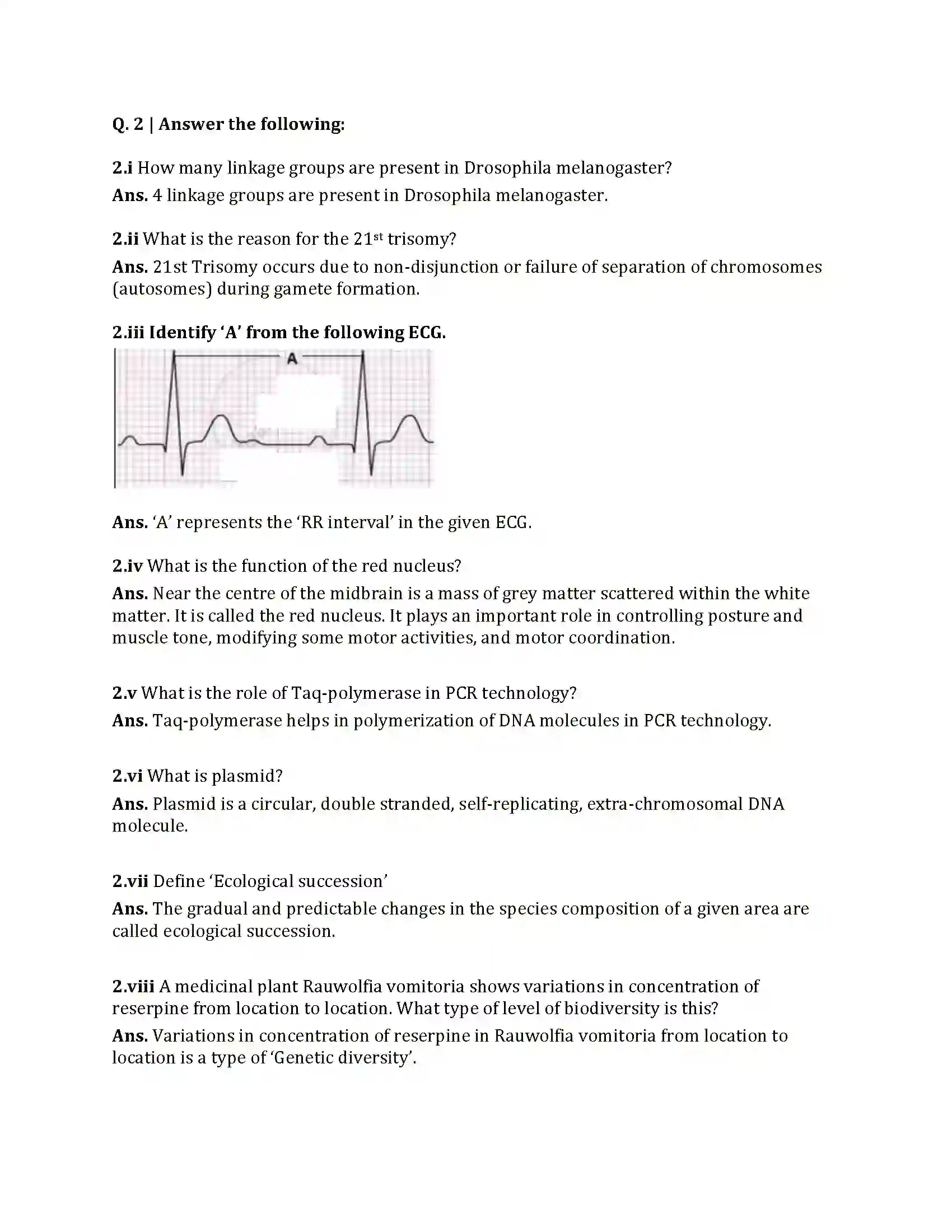 Maharashtra Board Class 12th 2021 Biology Sample Paper 3