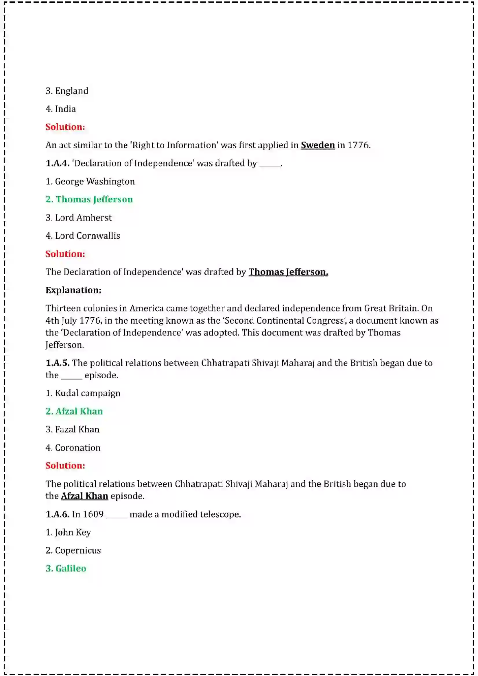 Maharashtra Board Class 12th 2025 History Set - 1 - Sample Paper 2