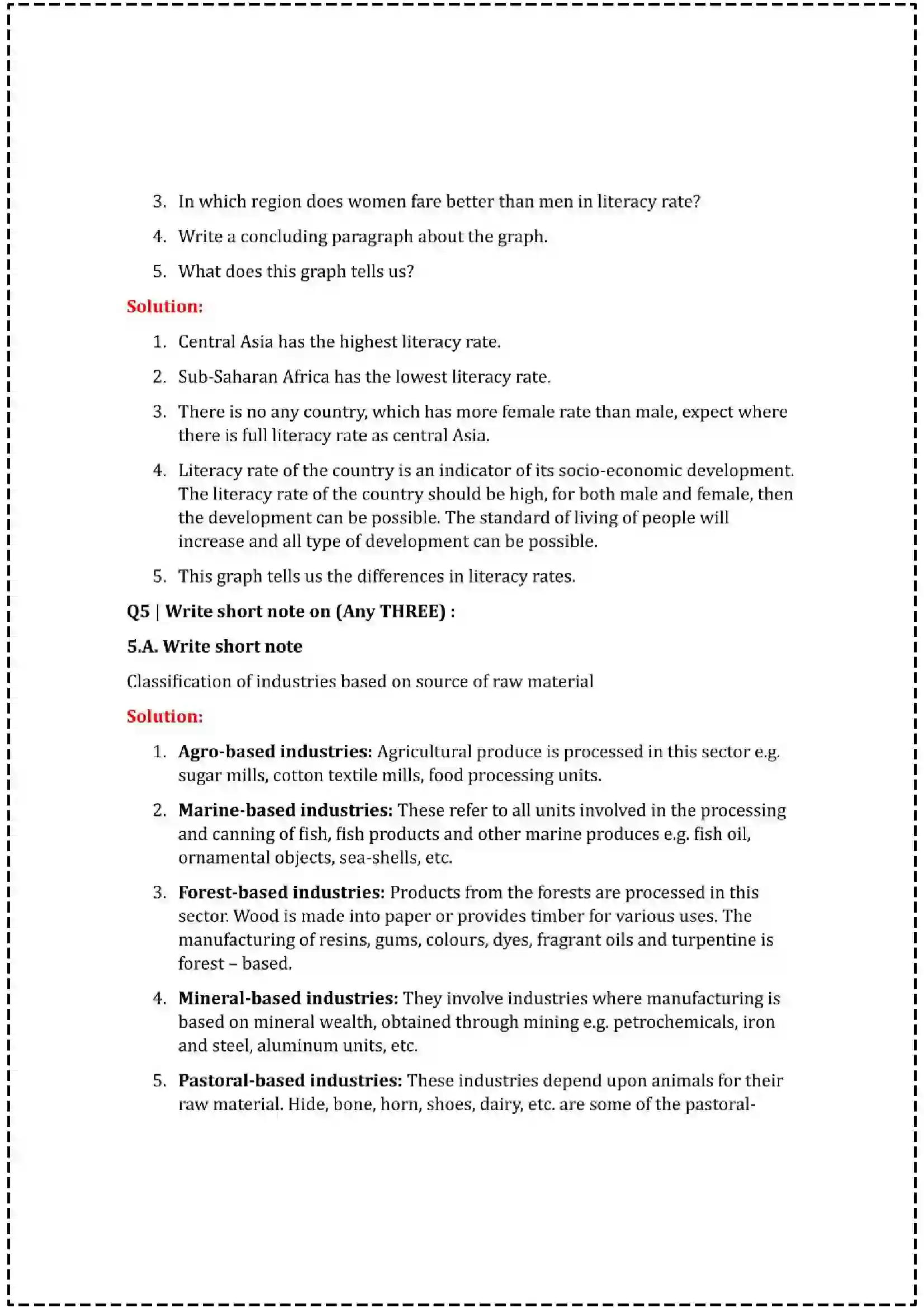 Maharashtra Board Class 12th 2025 Geography Set - 1 - Sample Paper 14