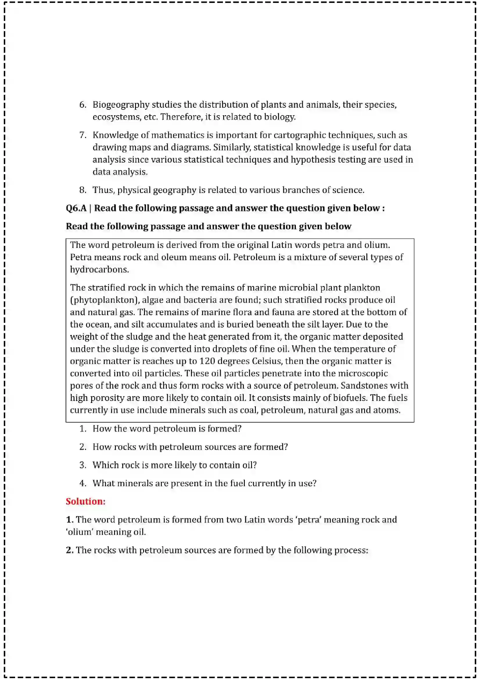 Maharashtra Board Class 12th 2025 Geography Set - 2 - Sample Paper 18