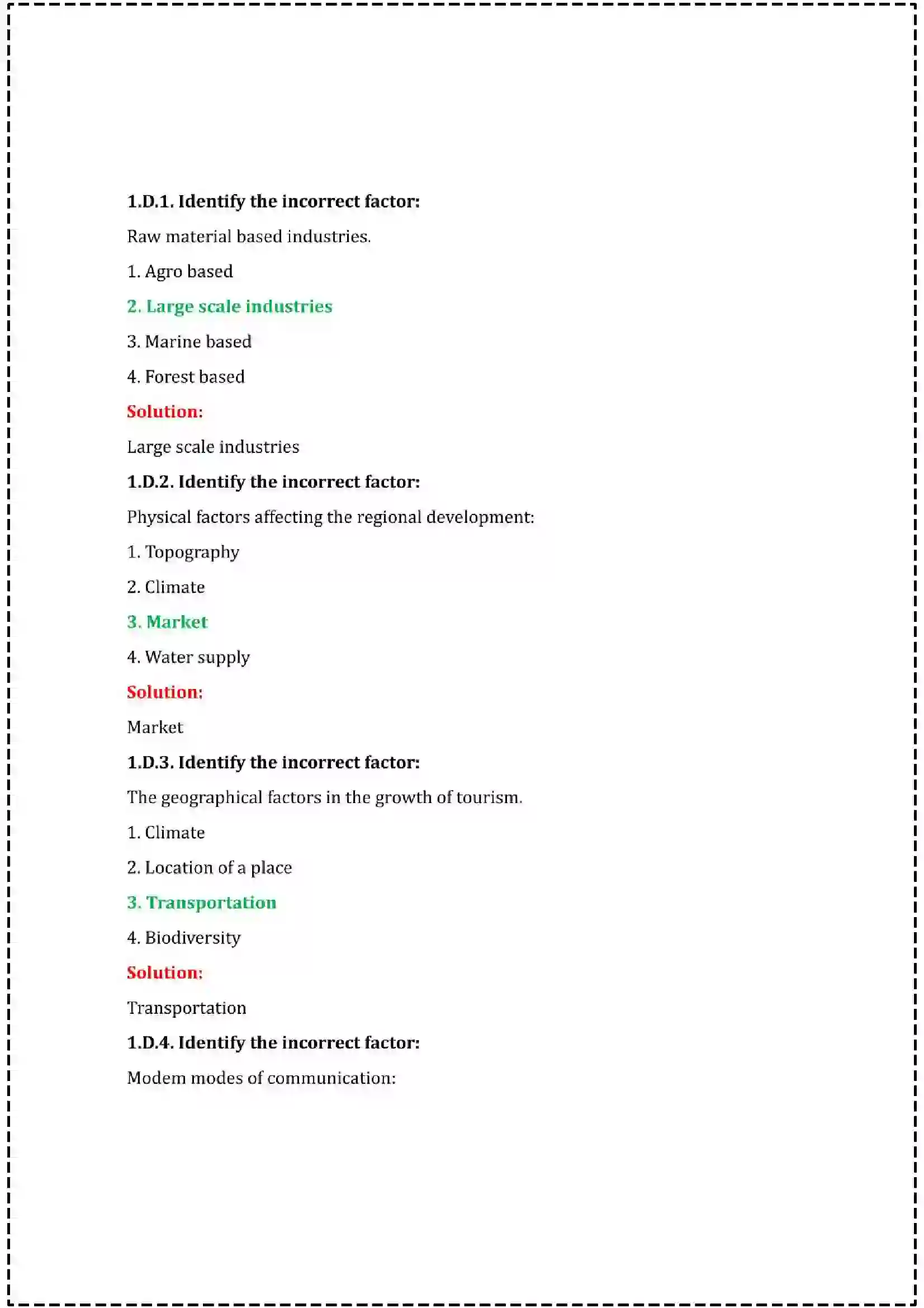 Maharashtra Board Class 12th 2025 Geography Set - 2 - Sample Paper 5
