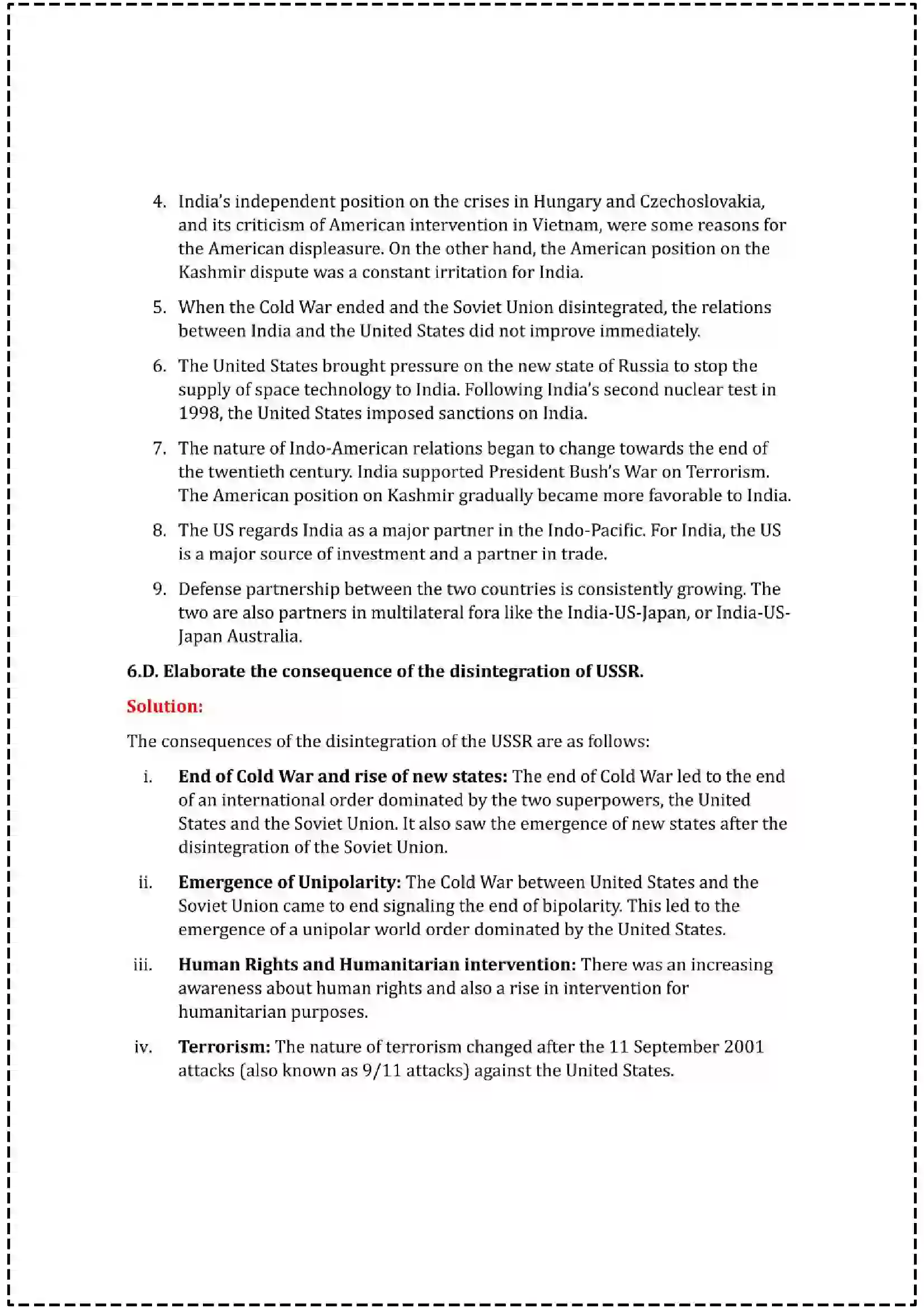 Maharashtra Board Class 12th 2025 Political Science Set - 2 - Sample Paper 16