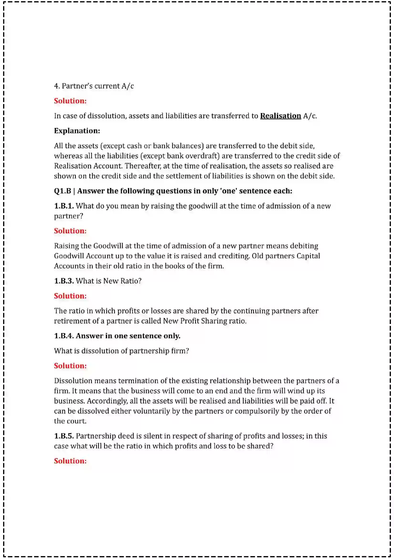 Maharashtra Board Class 12th 2025 Book Keeping & Accountancy Set - 1 - Sample Paper 3