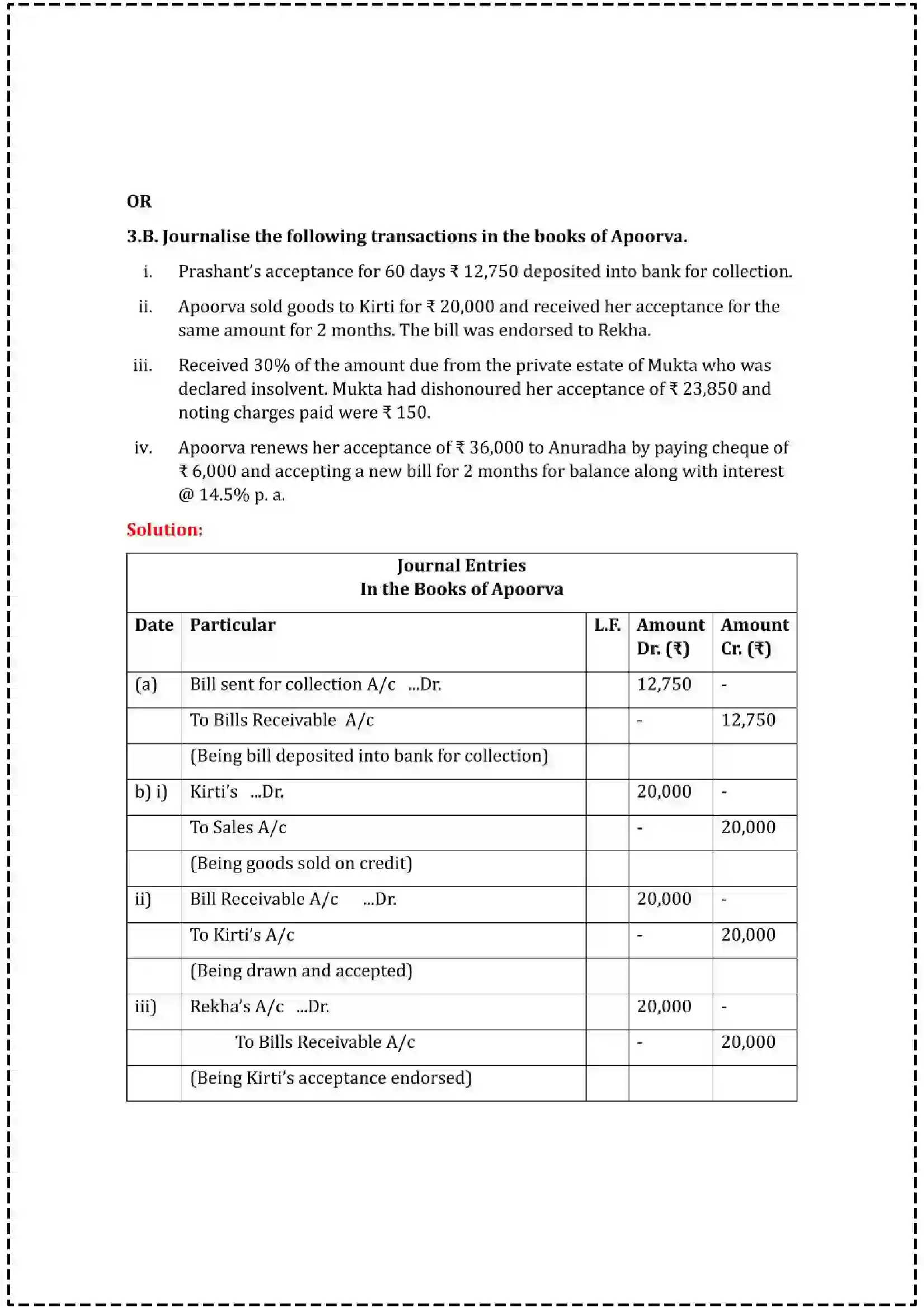 Maharashtra Board Class 12th 2025 Book Keeping & Accountancy Set - 2 - Sample Paper 15