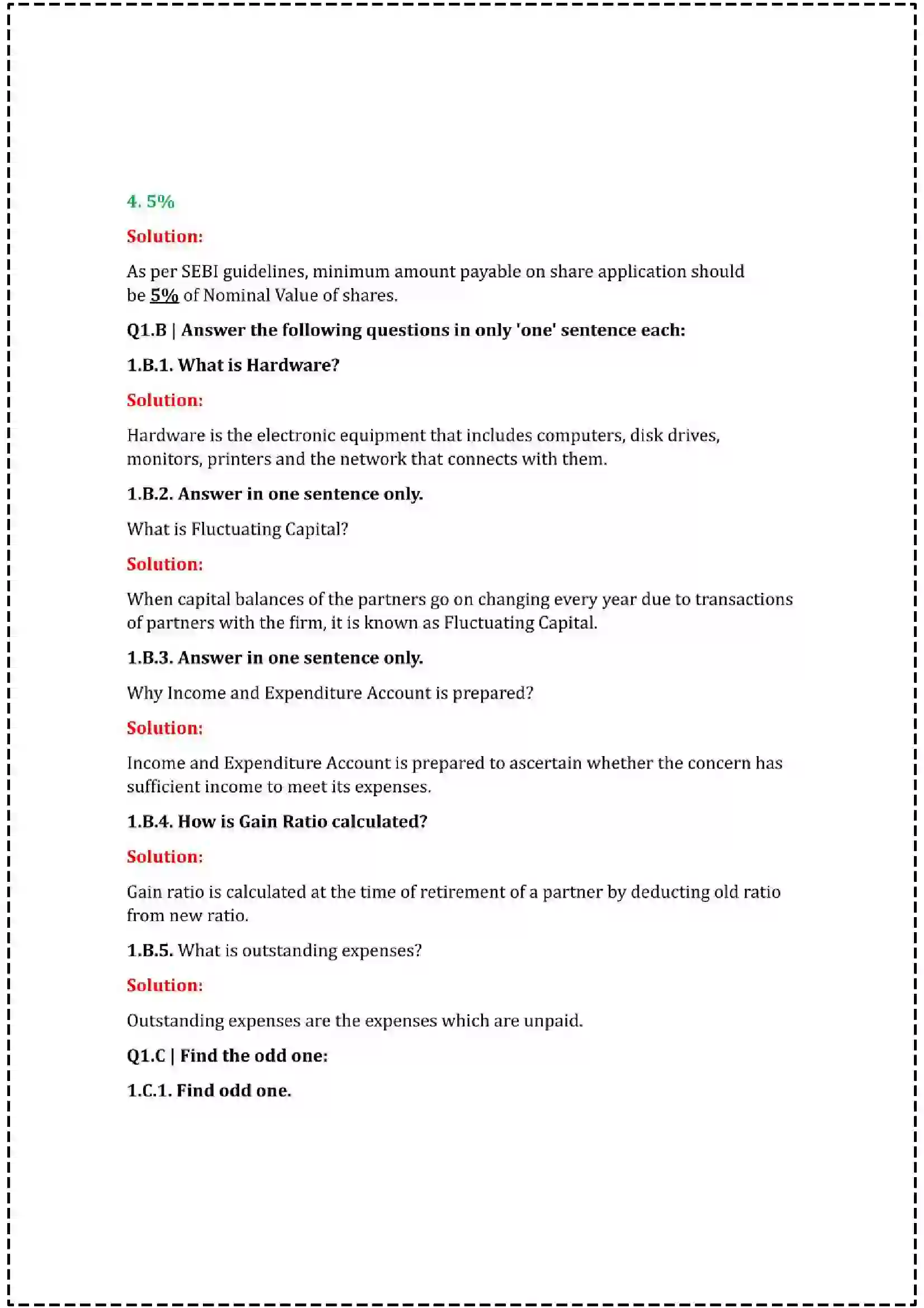 Maharashtra Board Class 12th 2025 Book Keeping & Accountancy Set - 2 - Sample Paper 3