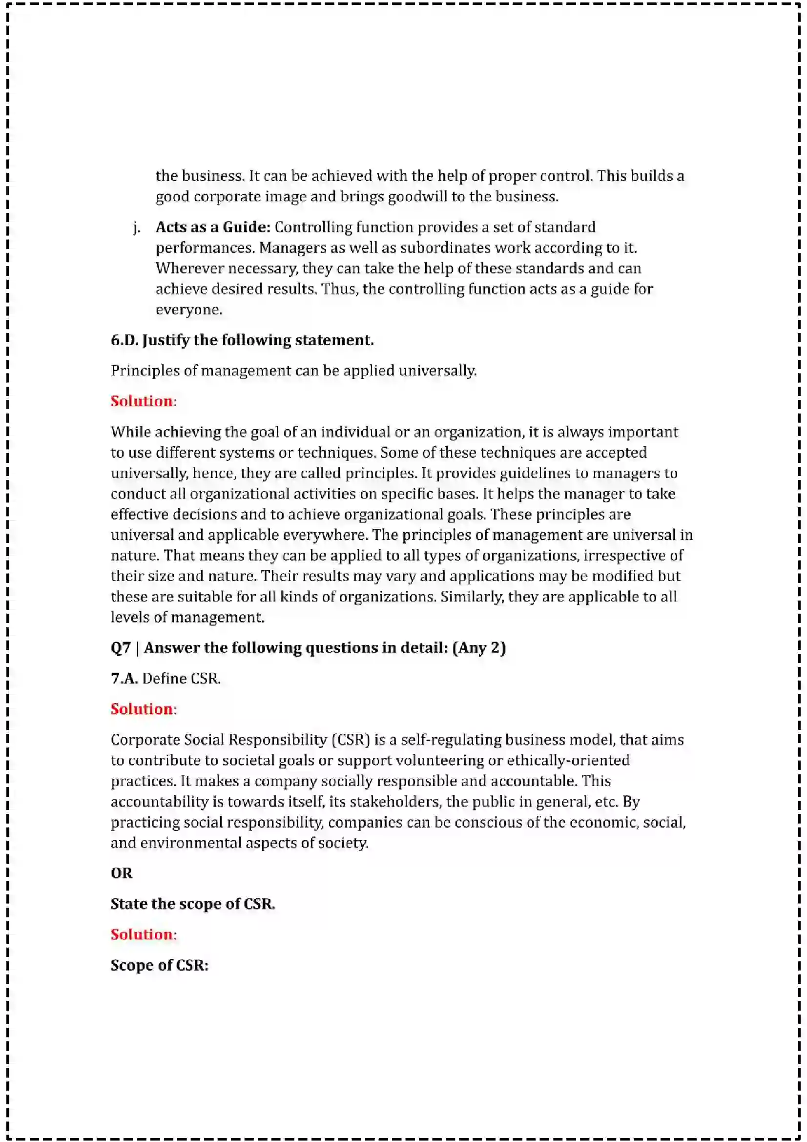 Maharashtra Board Class 12th 2025 Organisation of Commerce & Management Set - 1 - Sample Paper 25