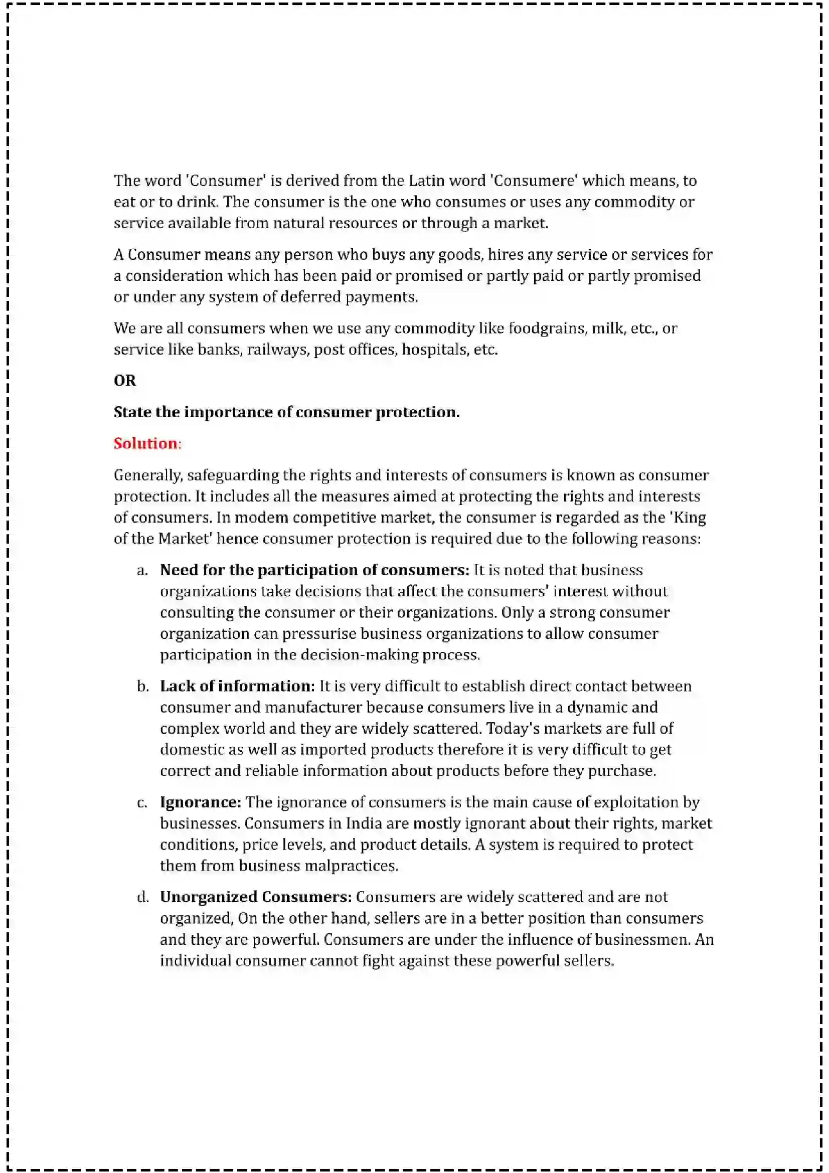 Maharashtra Board Class 12th 2025 Organisation of Commerce & Management Set - 1 - Sample Paper 27