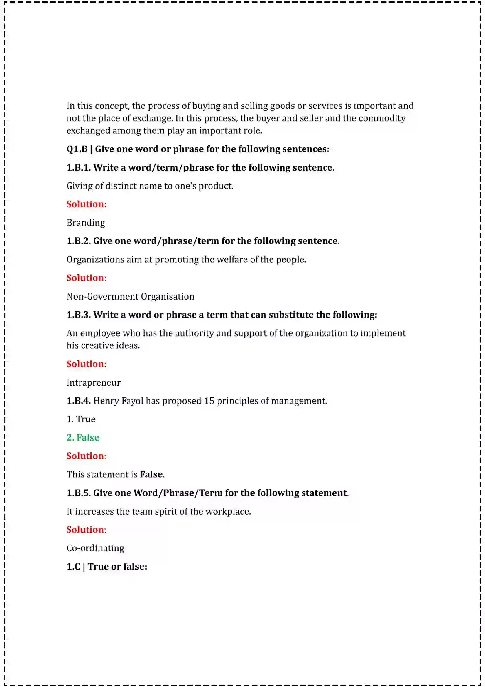 Maharashtra Board Class 12th 2025 Organisation of Commerce & Management Set - 1 - Sample Paper 3