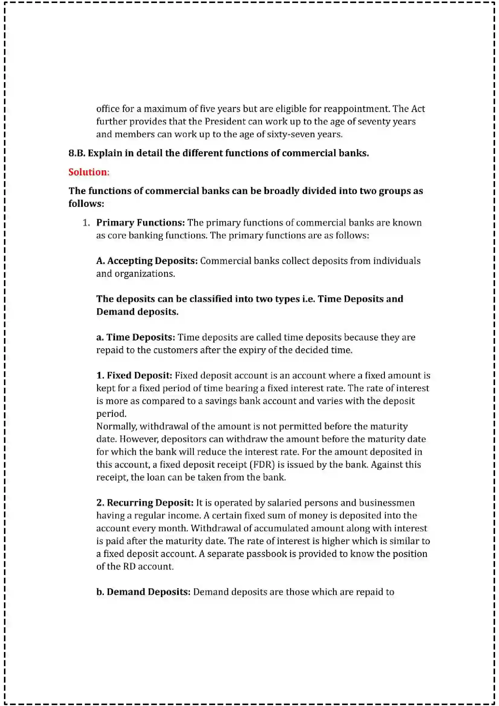Maharashtra Board Class 12th 2025 Organisation of Commerce & Management Set - 1 - Sample Paper 34