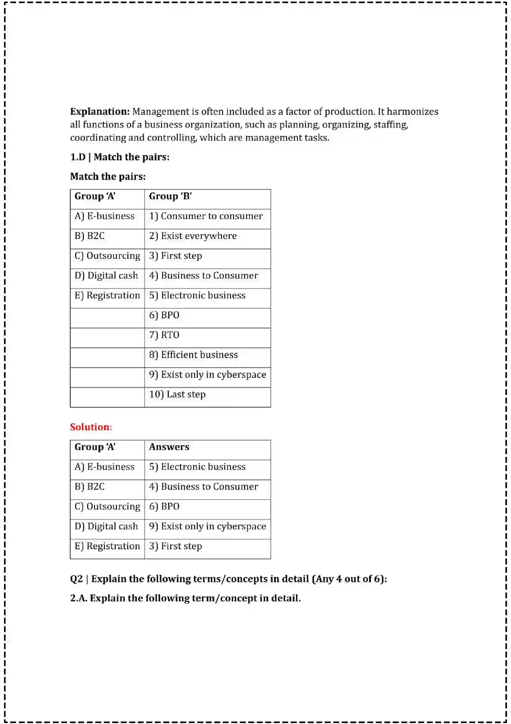 Maharashtra Board Class 12th 2025 Organisation of Commerce & Management Set - 1 - Sample Paper 5