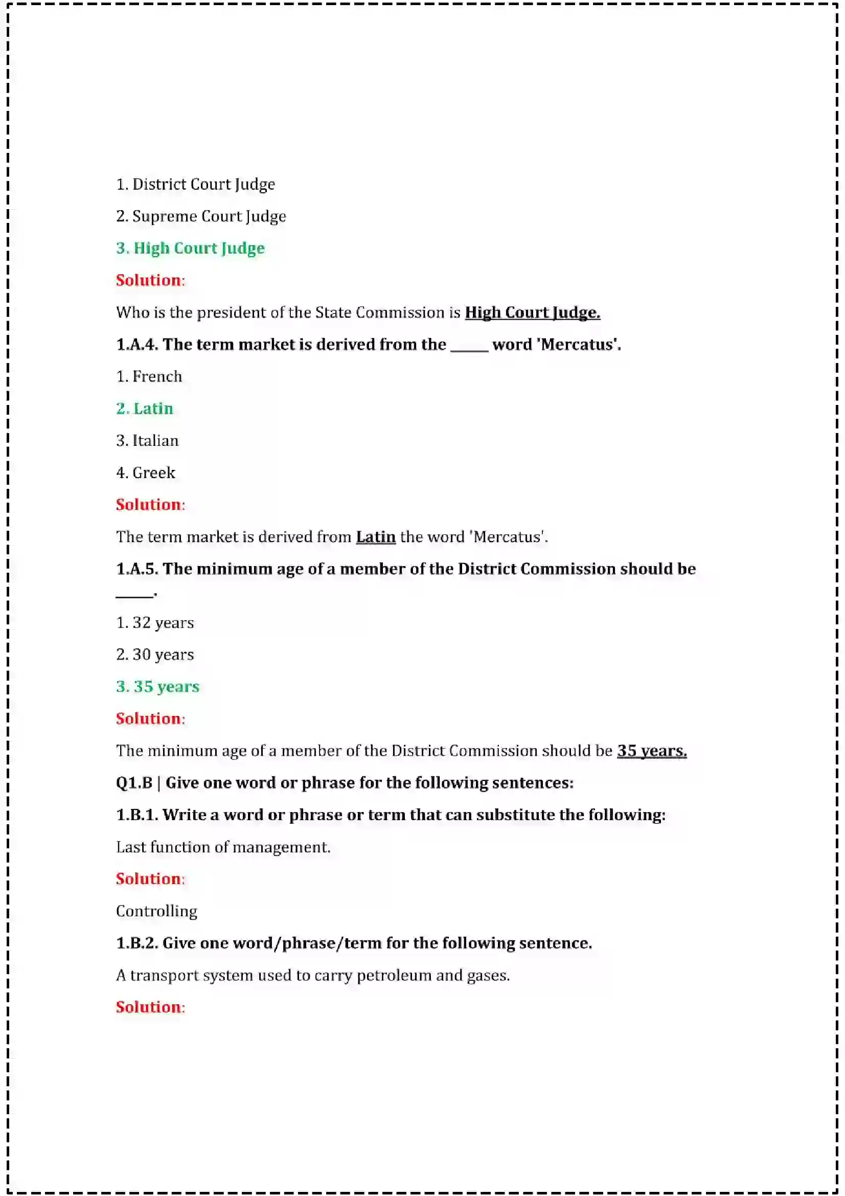 Maharashtra Board Class 12th 2025 Organisation of Commerce & Management Set - 2 - Sample Paper 2