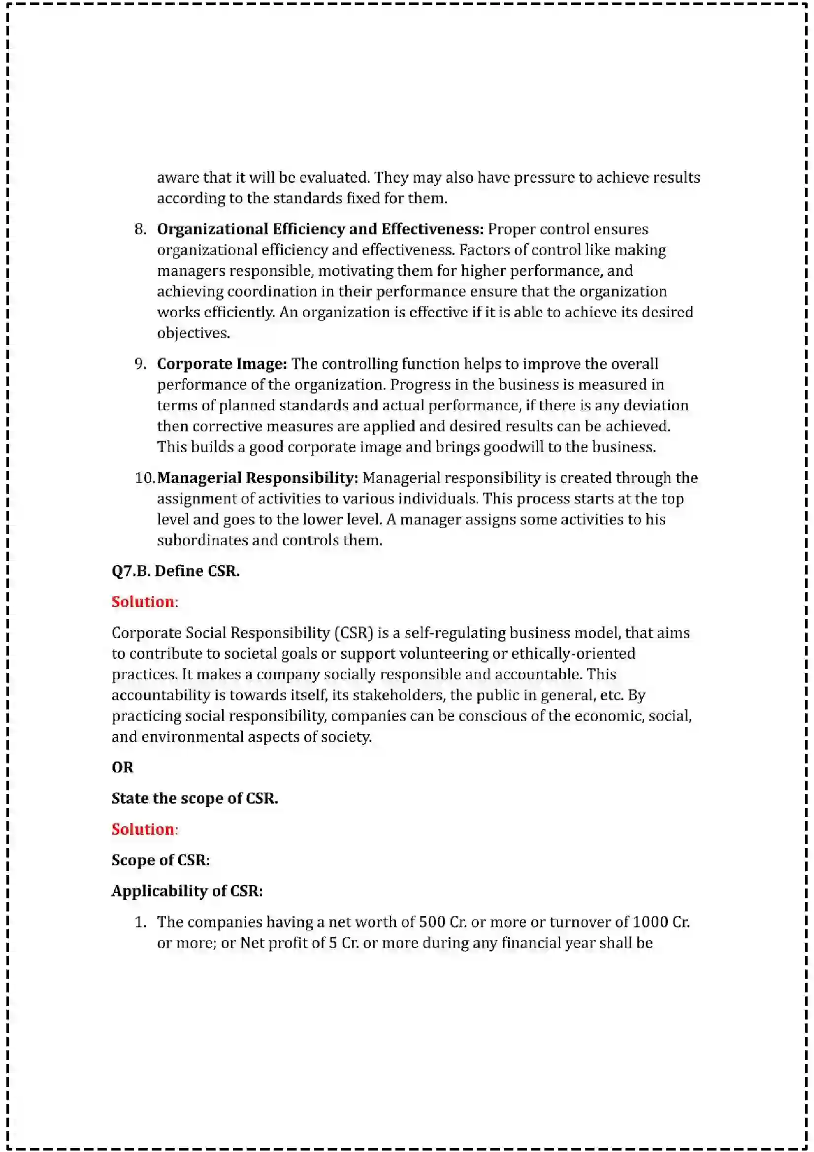 Maharashtra Board Class 12th 2025 Organisation of Commerce & Management Set - 2 - Sample Paper 24