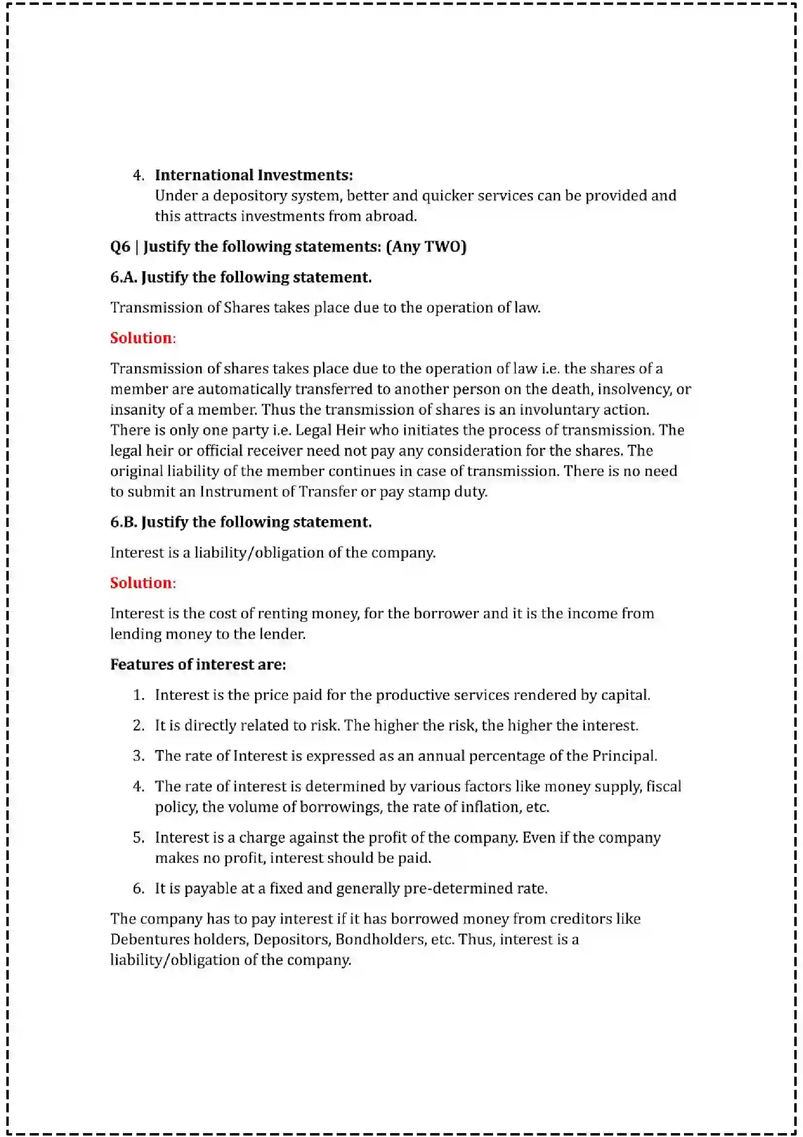 Maharashtra Board Class 12th 2025 Secretarial Practice Set - 1 - Sample Paper 16
