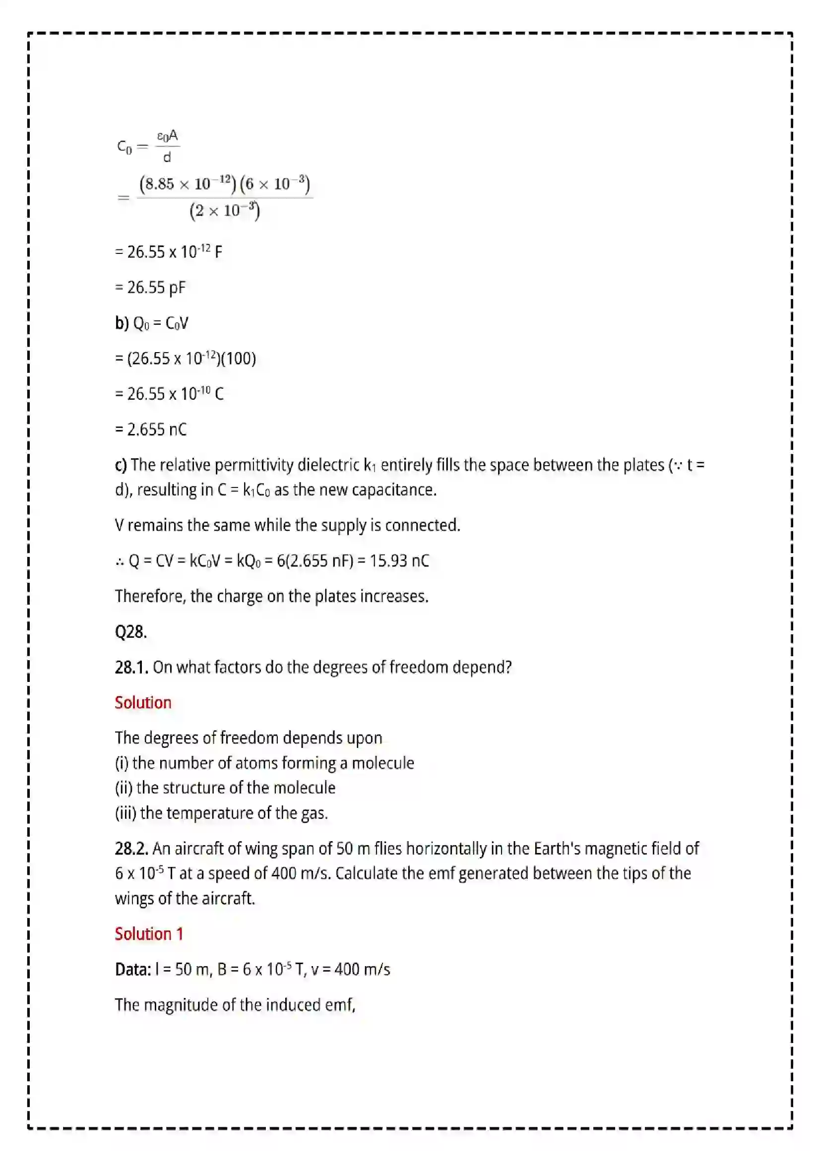 Maharashtra Board Class 12th 2025 Physics Set - 1 - Sample Paper 39