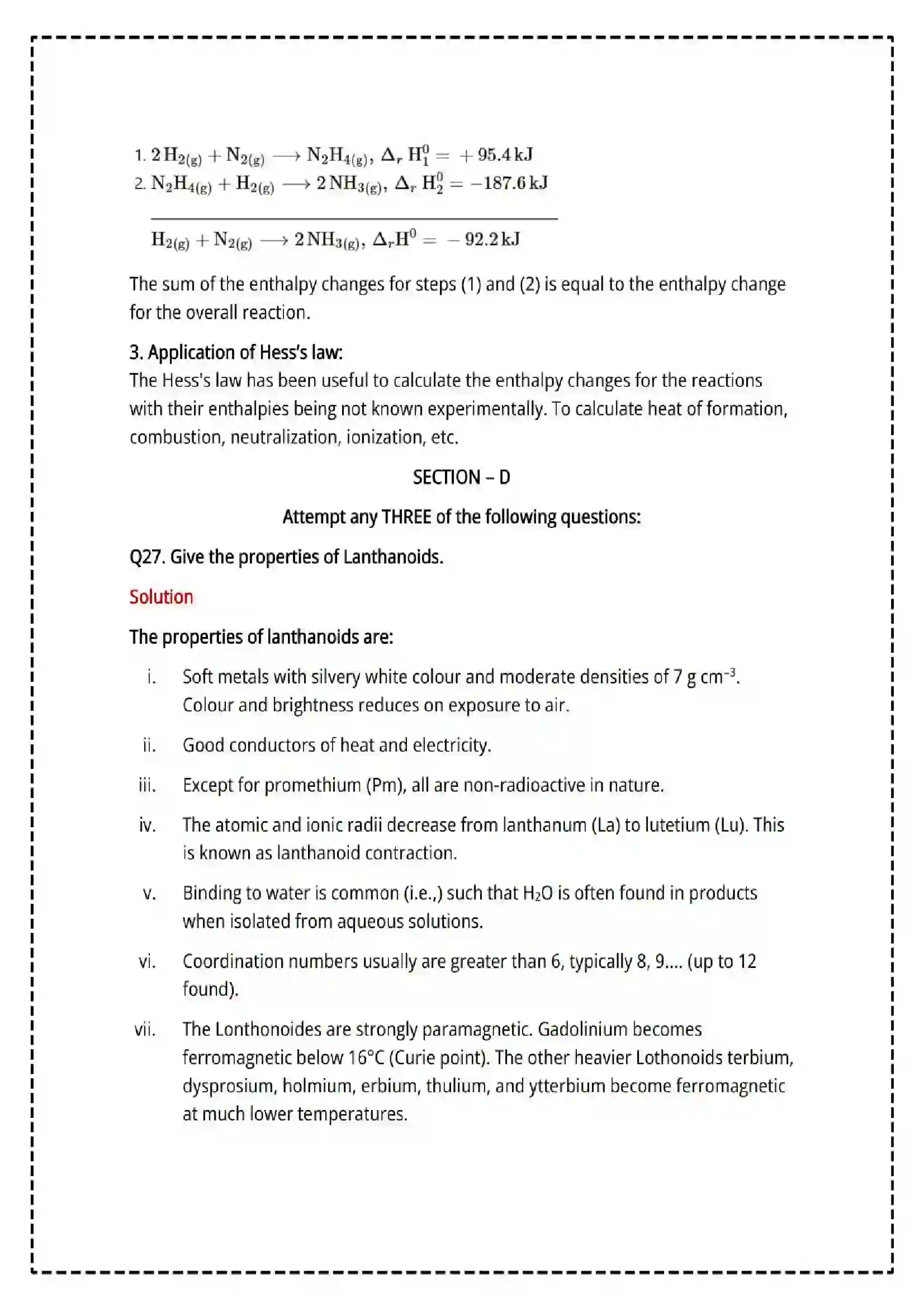 Maharashtra Board Class 12th 2025 Chemistry Set - 2 - Sample Paper 22