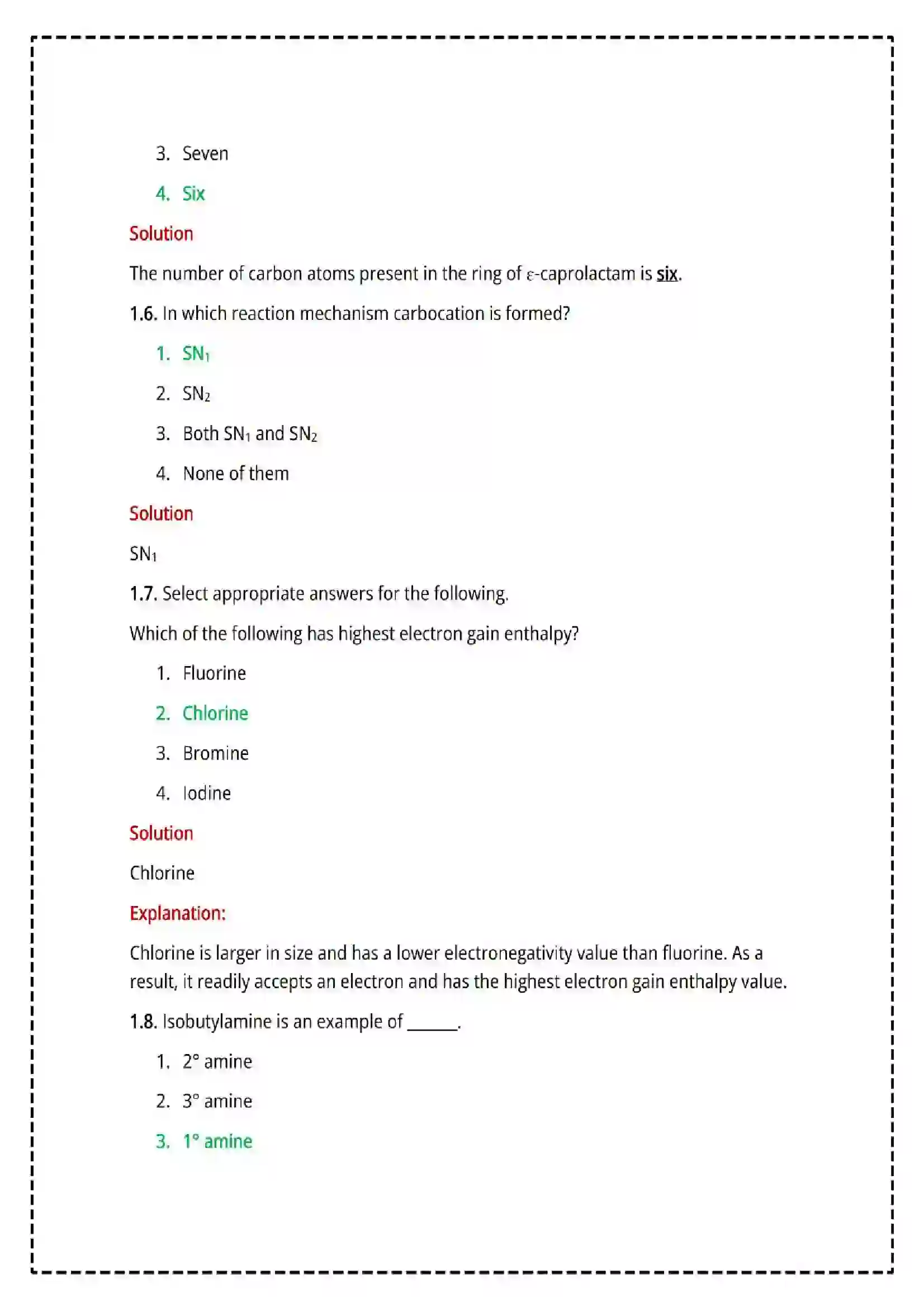 Maharashtra Board Class 12th 2025 Chemistry Set - 2 - Sample Paper 4