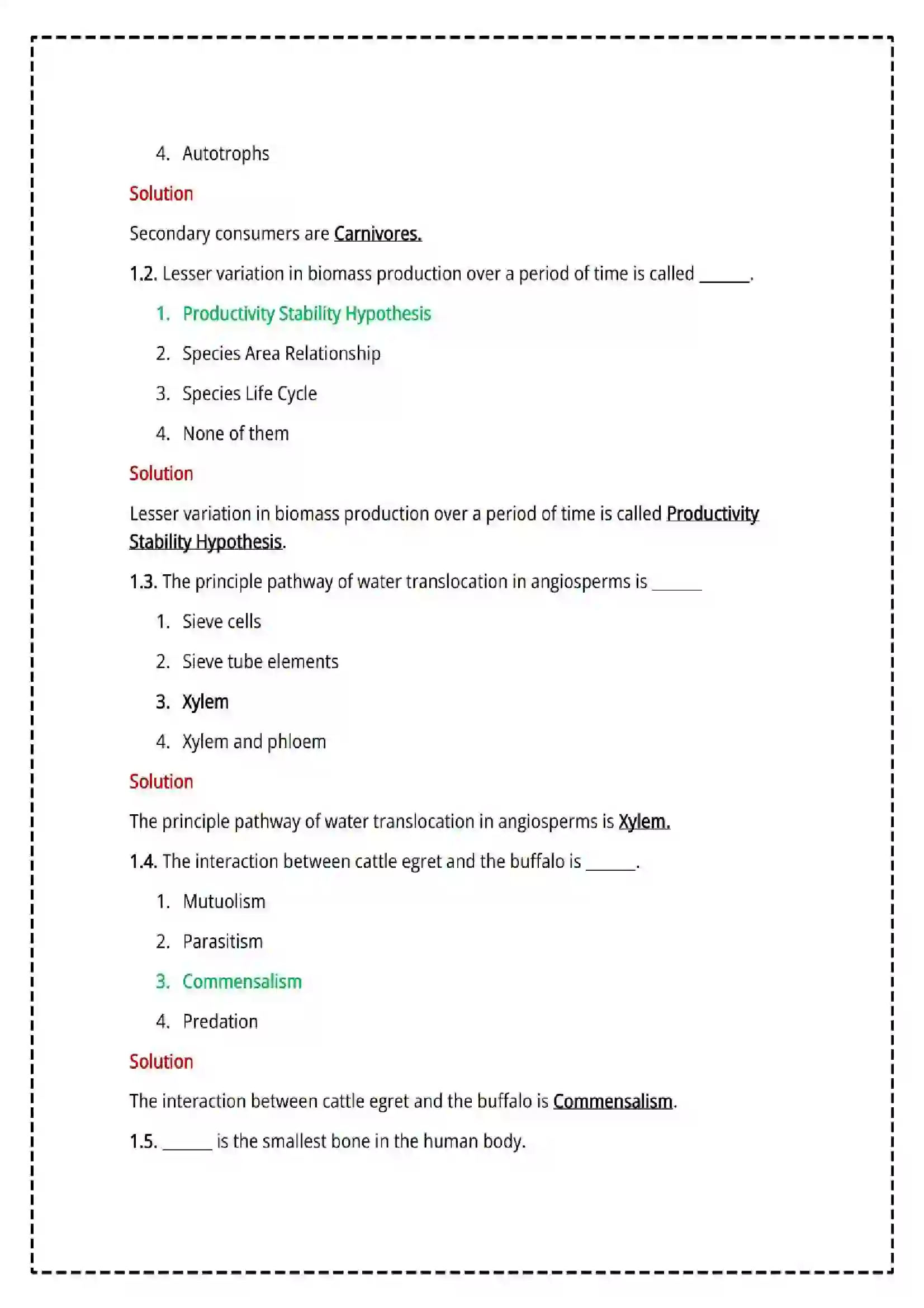 Maharashtra Board Class 12th 2025 Biology Set - 1 - Sample Paper 2