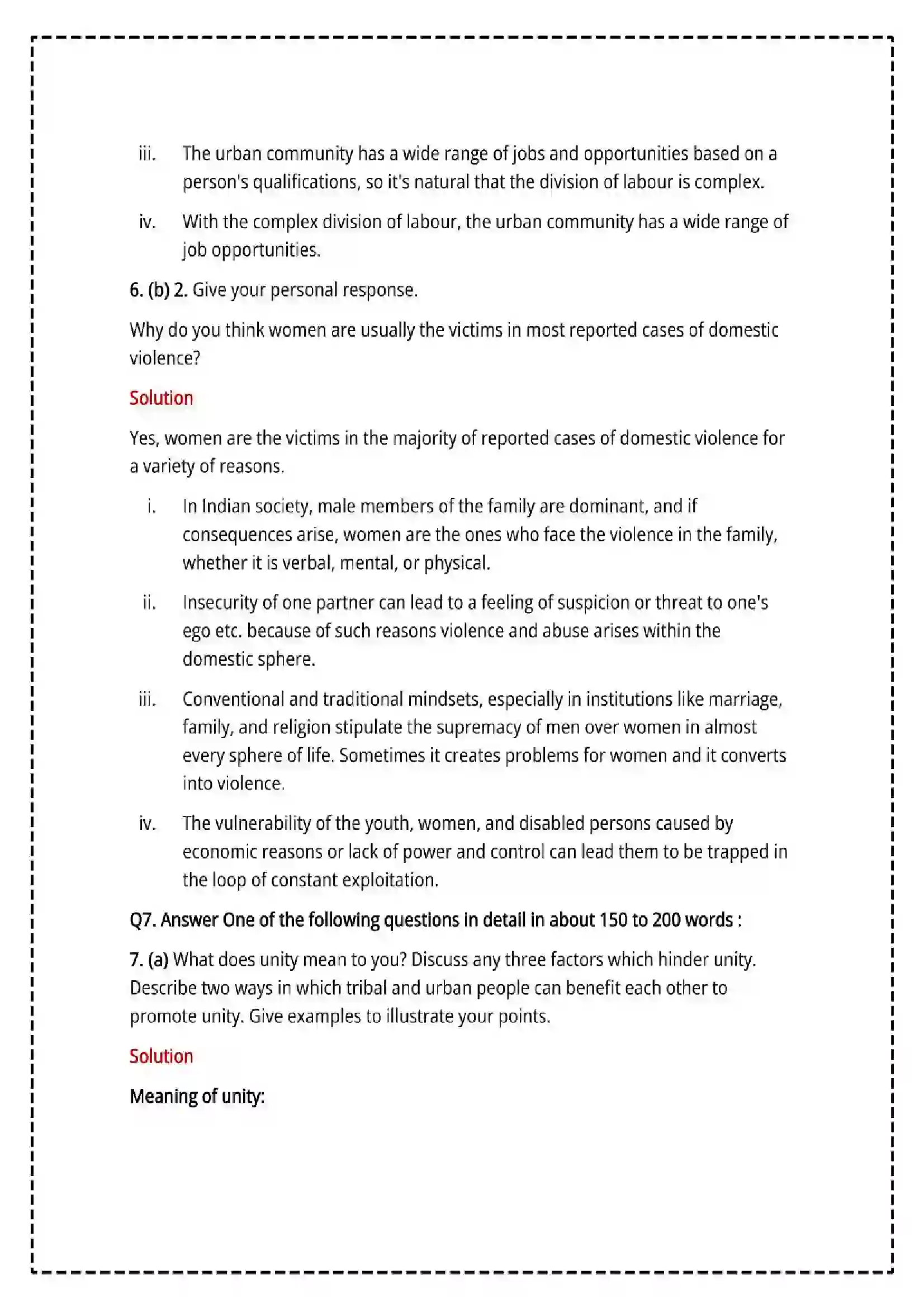 Maharashtra Board Class 12th 2025 Sociology Set - 1 - Sample Paper 21