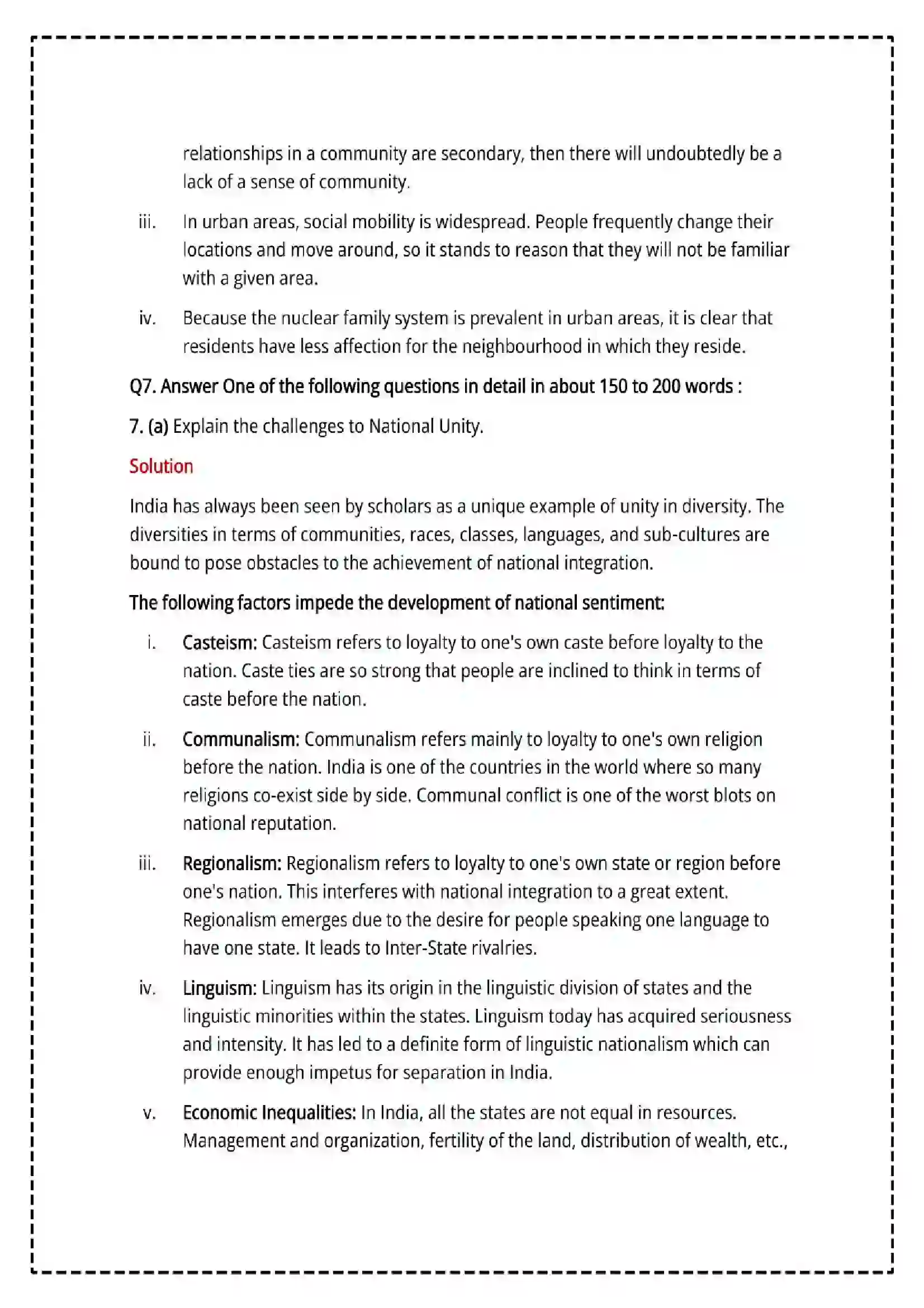 Maharashtra Board Class 12th 2025 Sociology Set - 2 - Sample Paper 22