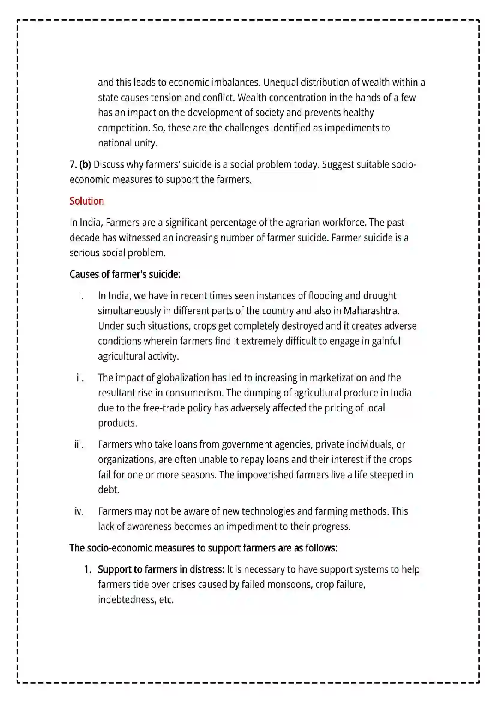 Maharashtra Board Class 12th 2025 Sociology Set - 2 - Sample Paper 23