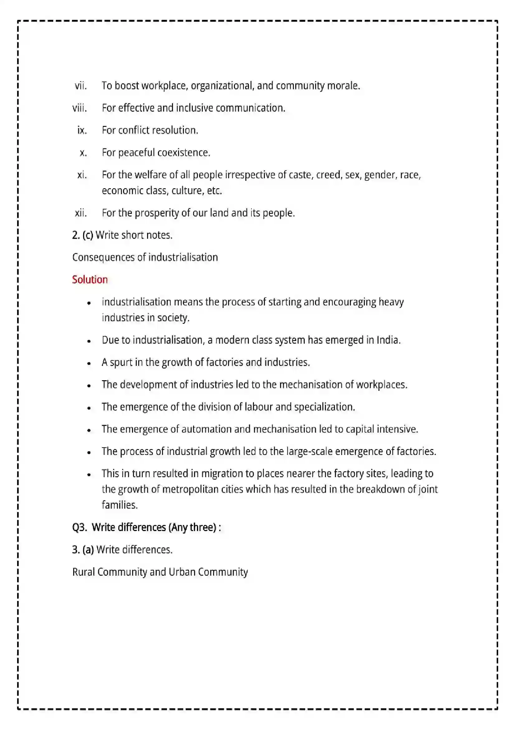 Maharashtra Board Class 12th 2025 Sociology Set - 2 - Sample Paper 9