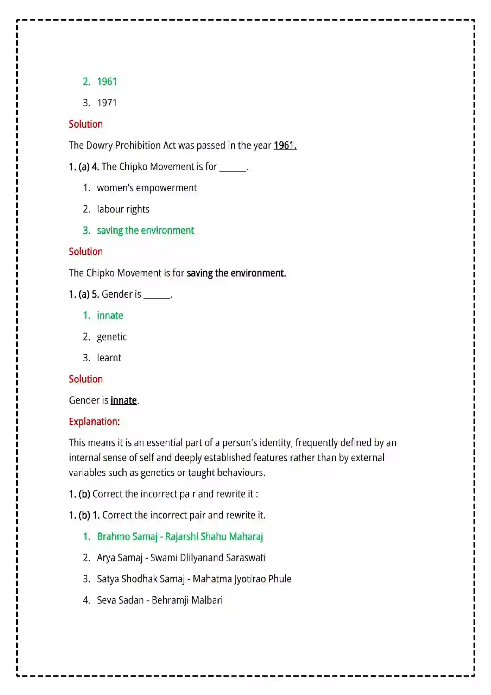 Maharashtra Board Class 12th 2025 Sociology Set - 3 - Sample Paper 2