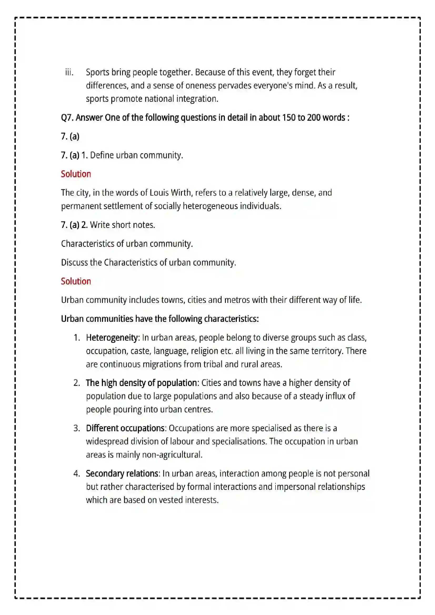 Maharashtra Board Class 12th 2025 Sociology Set - 3 - Sample Paper 21