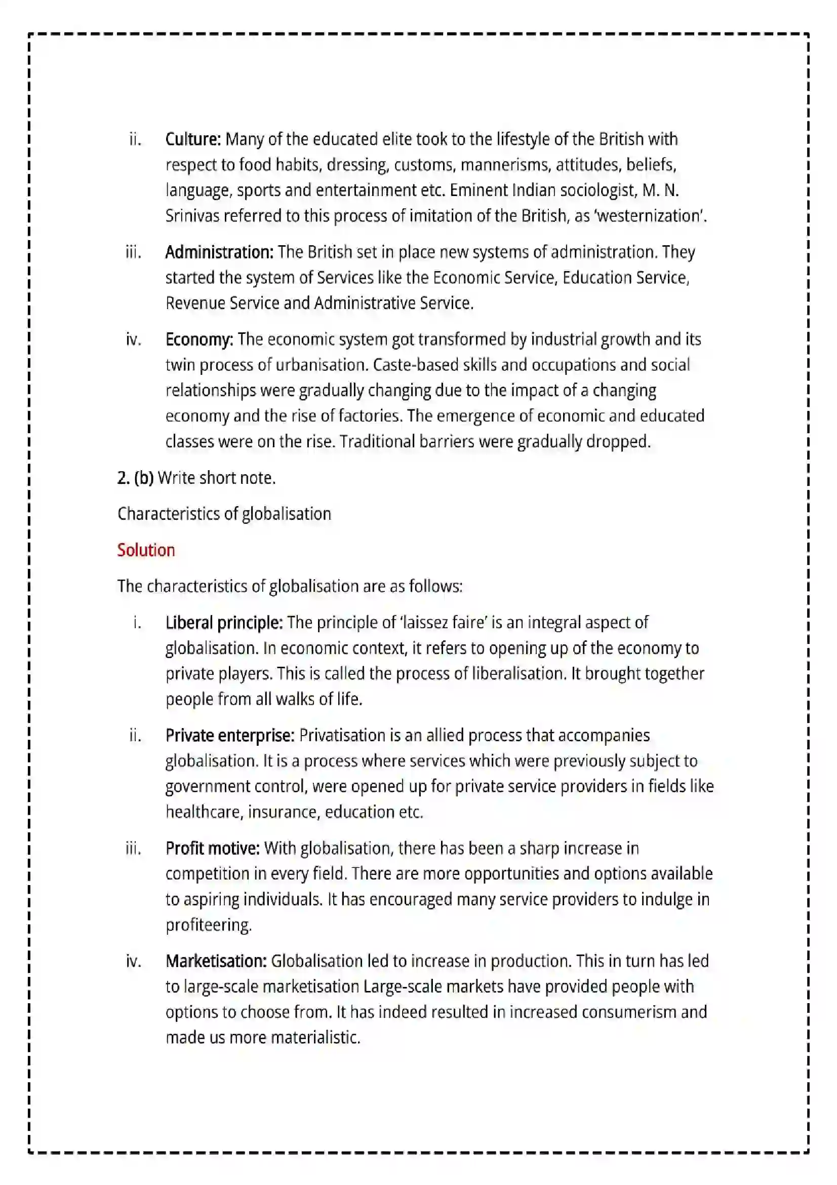 Maharashtra Board Class 12th 2025 Sociology Set - 3 - Sample Paper 8