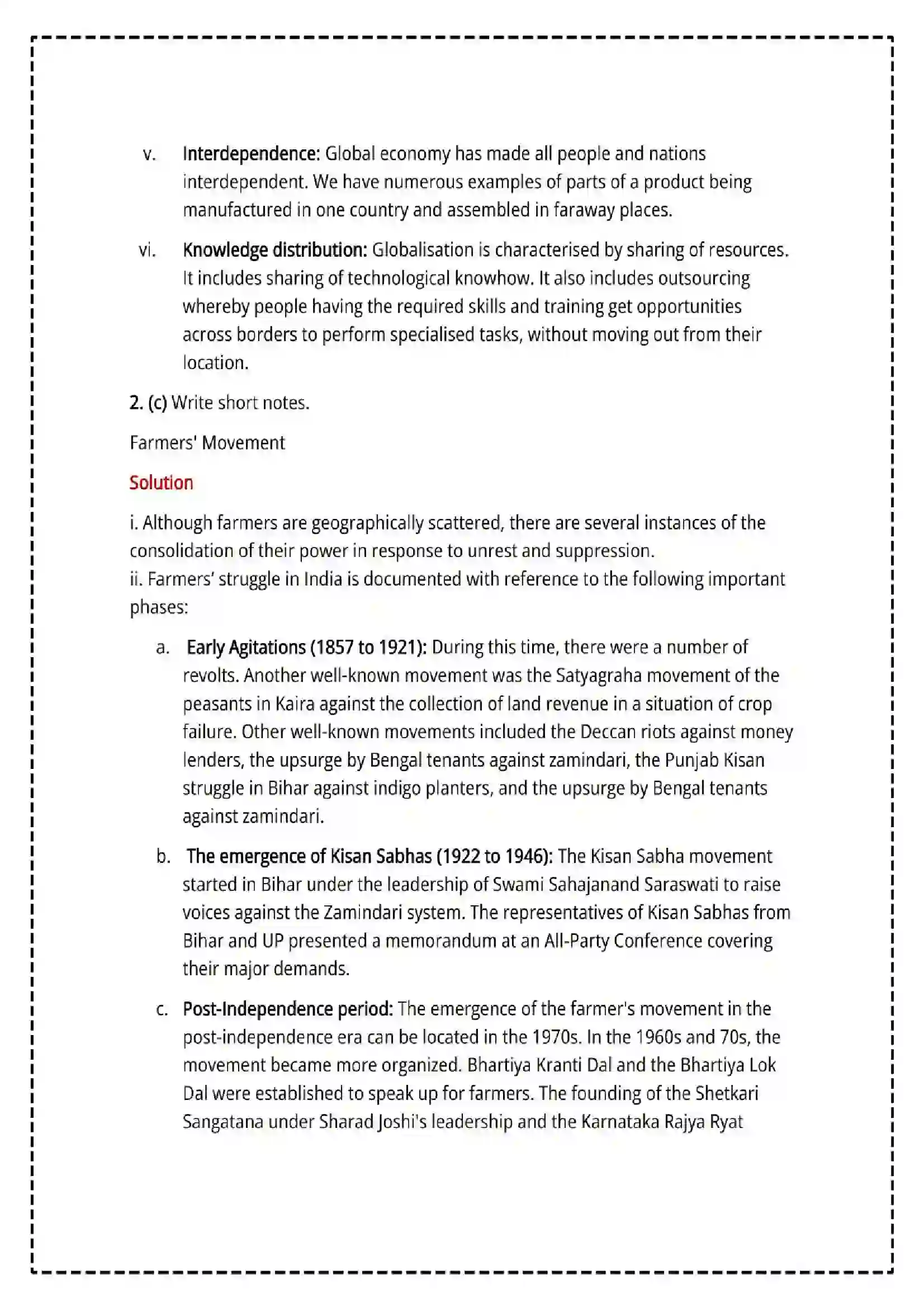 Maharashtra Board Class 12th 2025 Sociology Set - 3 - Sample Paper 9